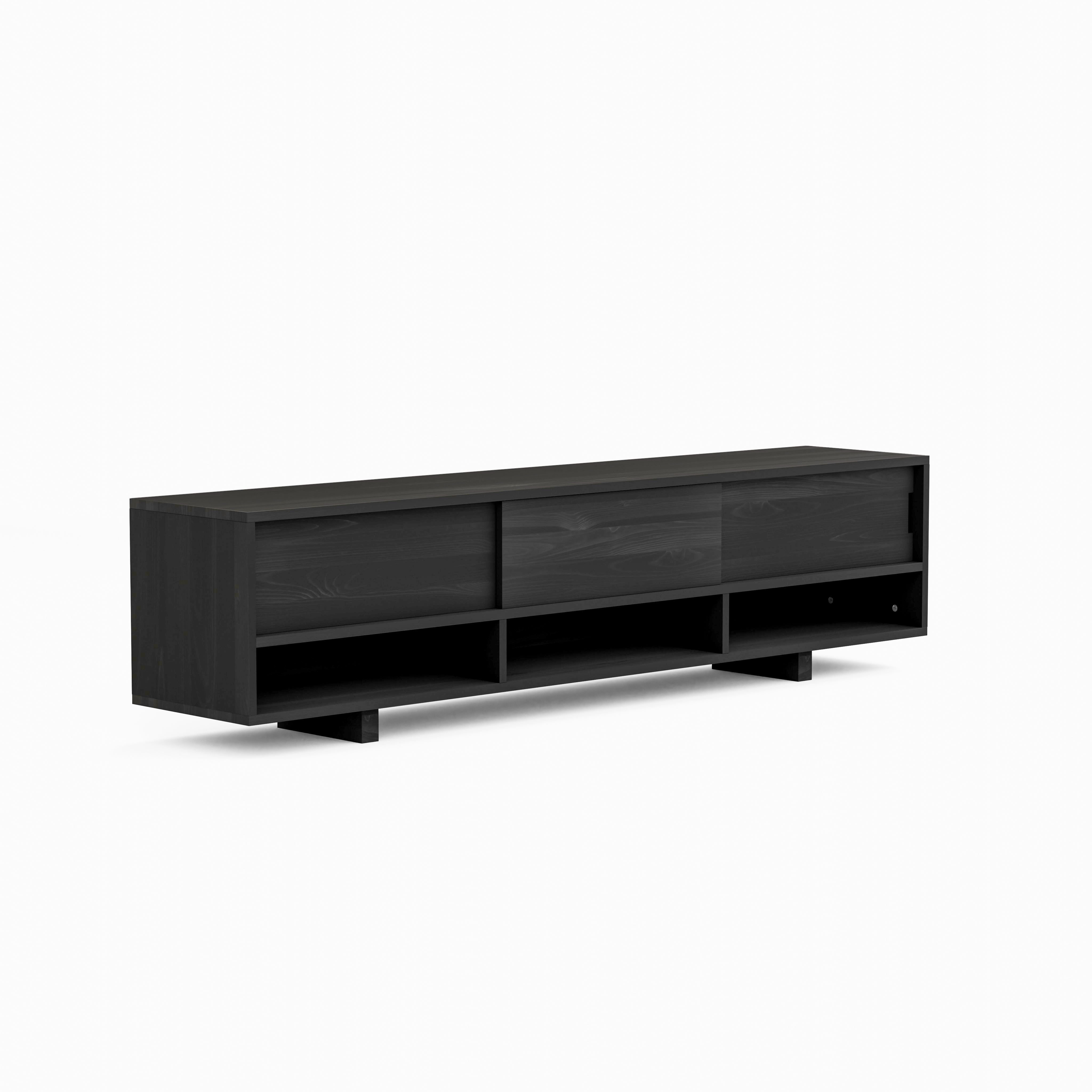 Solid Wood Open Compartment TV Unit