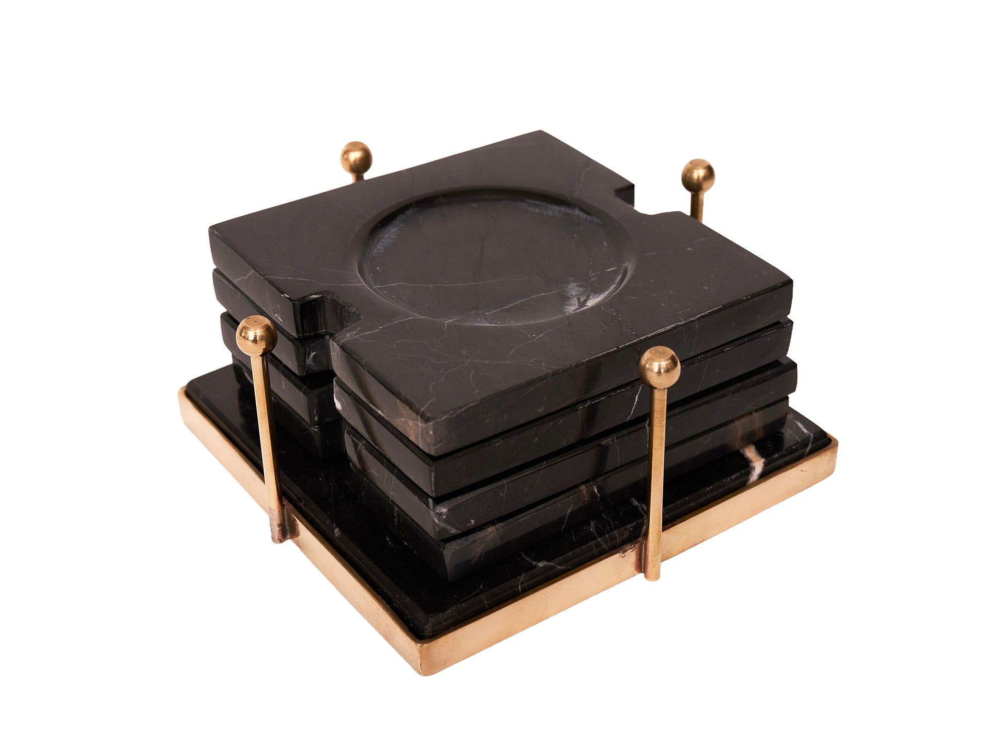 Timeless Toro Black Marble Coaster Set