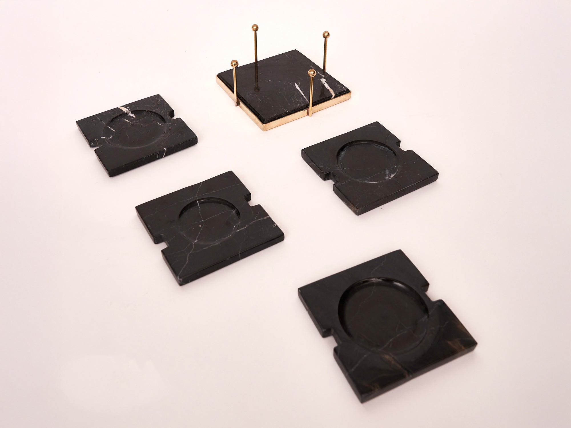 Timeless Toro Black Marble Coaster Set