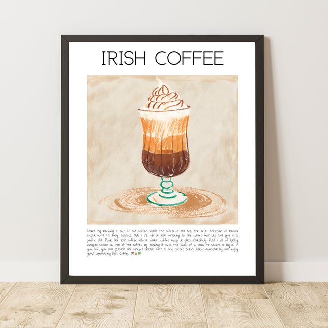 Irish Coffee Cocktail Art Print Poster