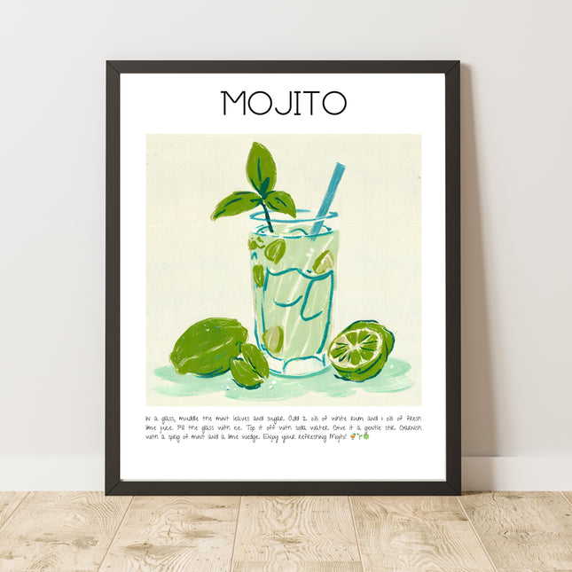 Mojito Cocktail  Art Print Poster