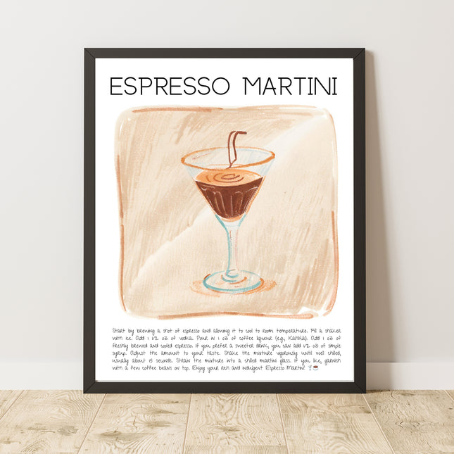 Espresso Martini Cocktail Art Print Poster