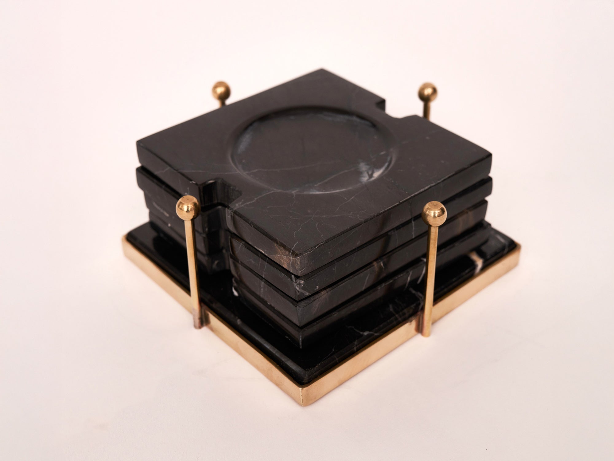 Timeless Toro Black Marble Coaster Set