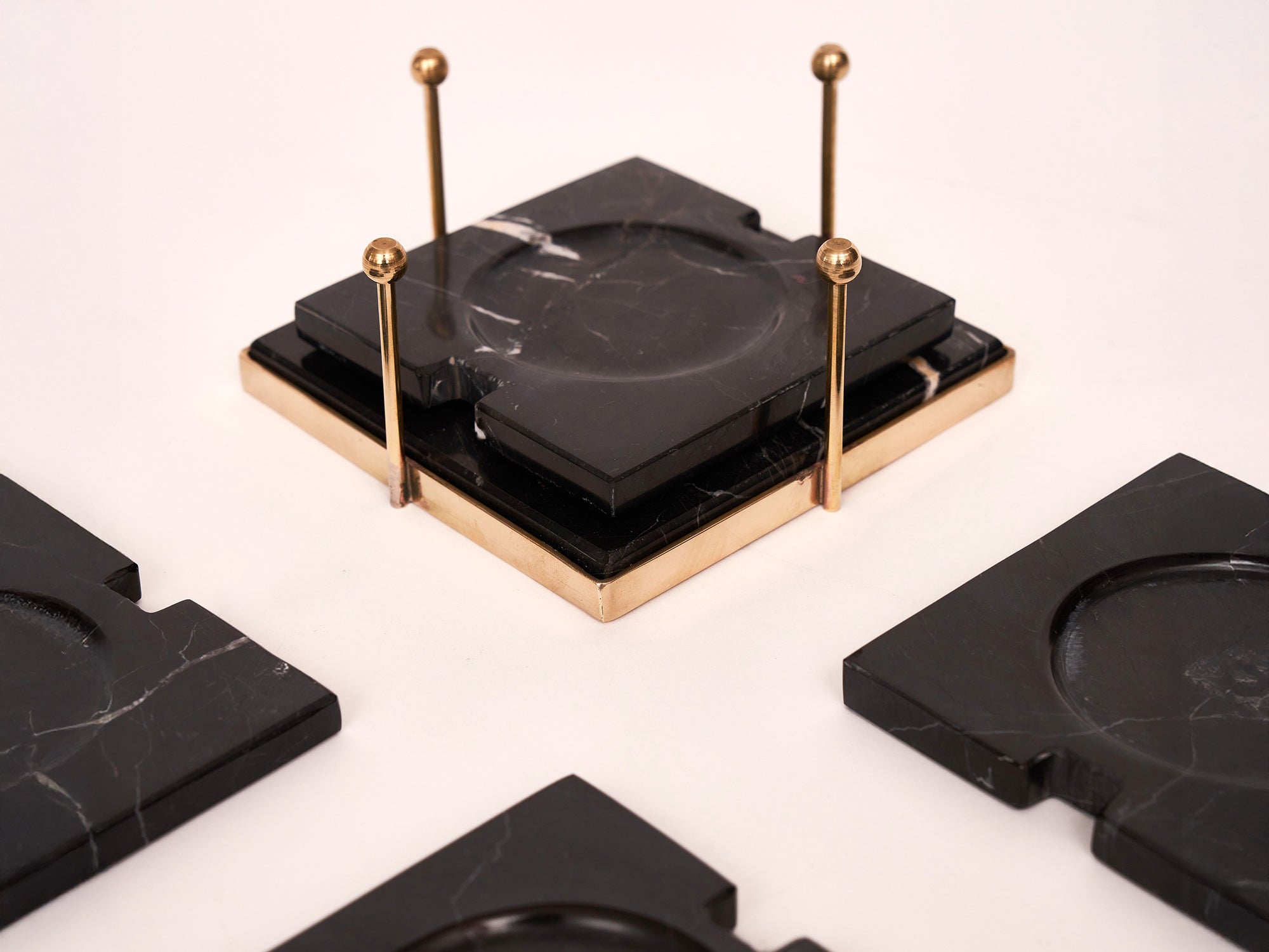 Timeless Toro Black Marble Coaster Set