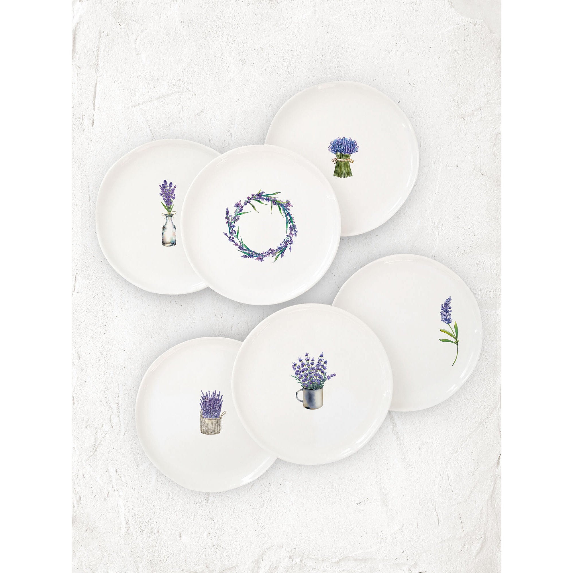 6’Lı Lavanta Tabak Seti