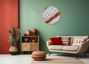 3D Ahşap El Boyaması Yuvarlak Tablo-Naturel