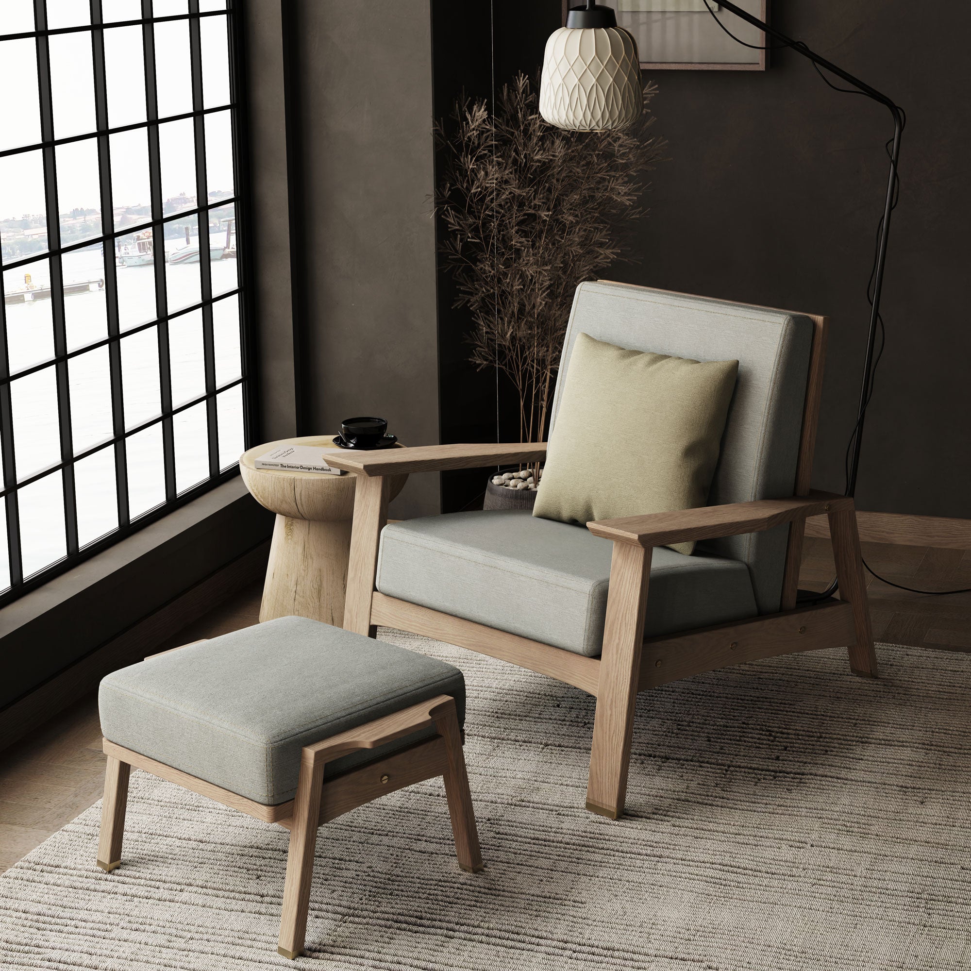 Ahşap Ayak Uzatma Pufu - Akita Serisi, Meşe