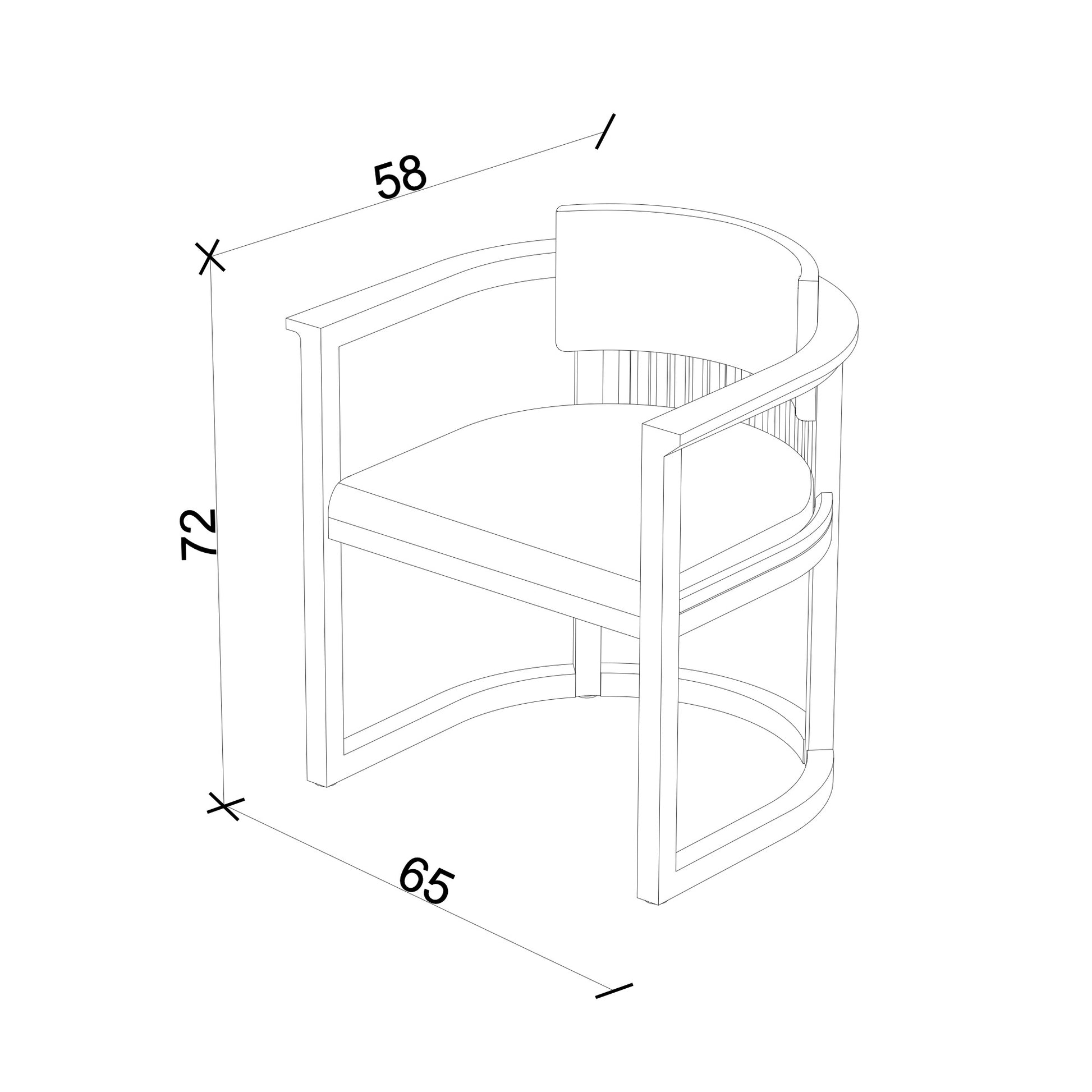 Ahşap Sandalye - Docia Serisi, Çıtalı