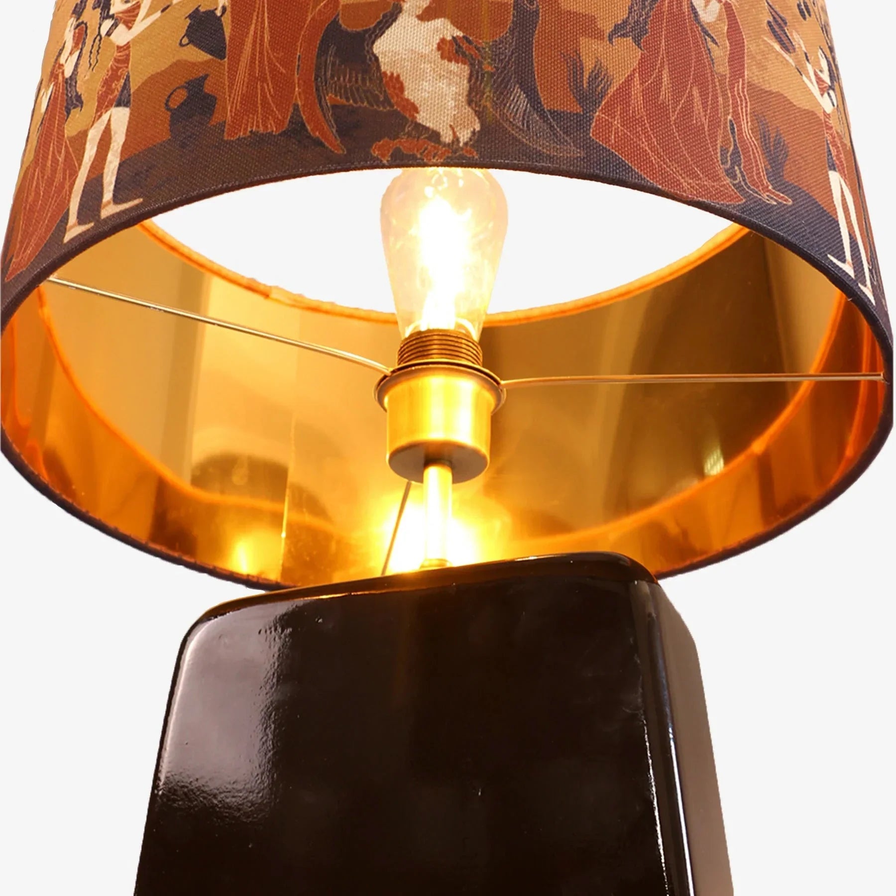 Antik El Yapımı Ahşap Abajur