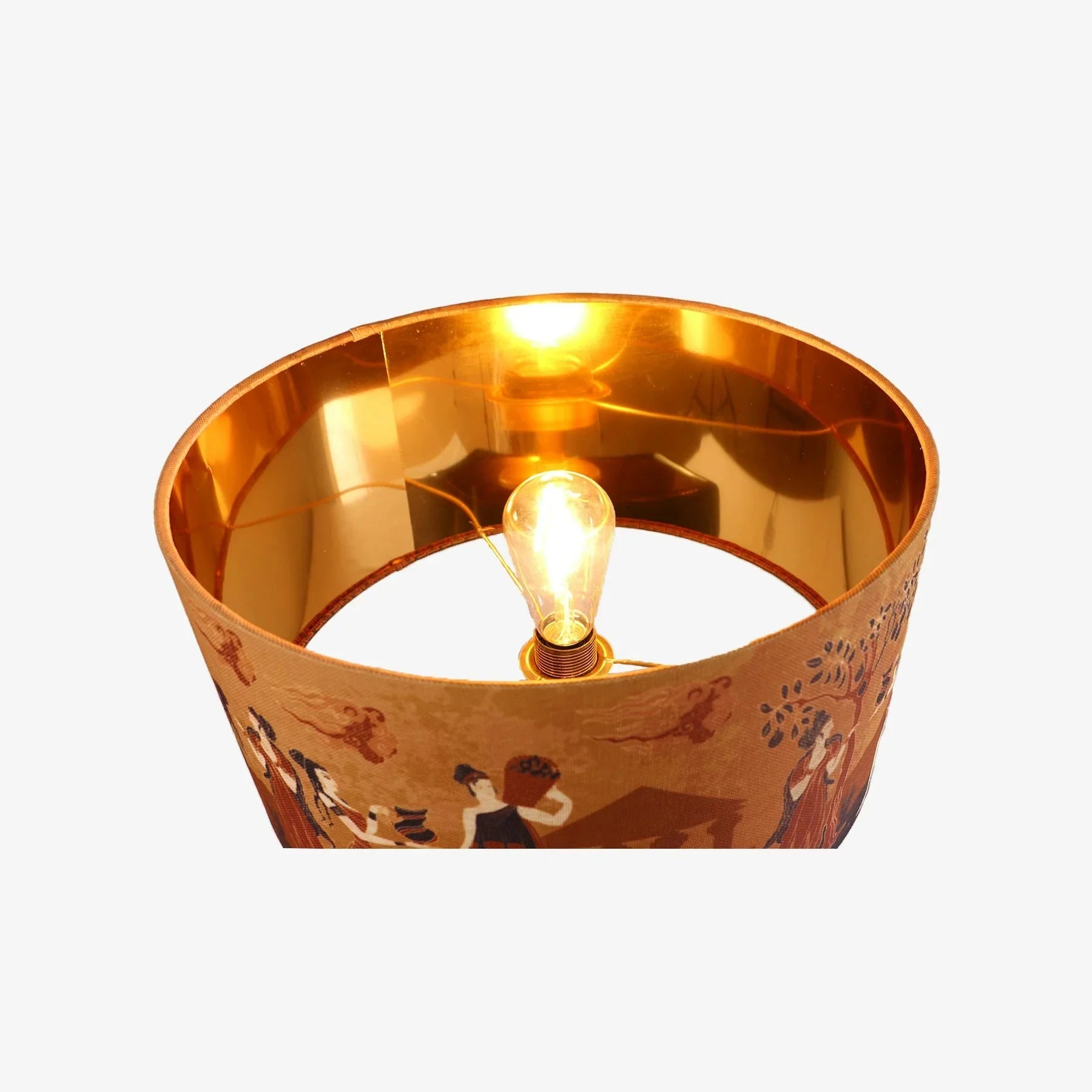 Antik El Yapımı Ahşap Abajur