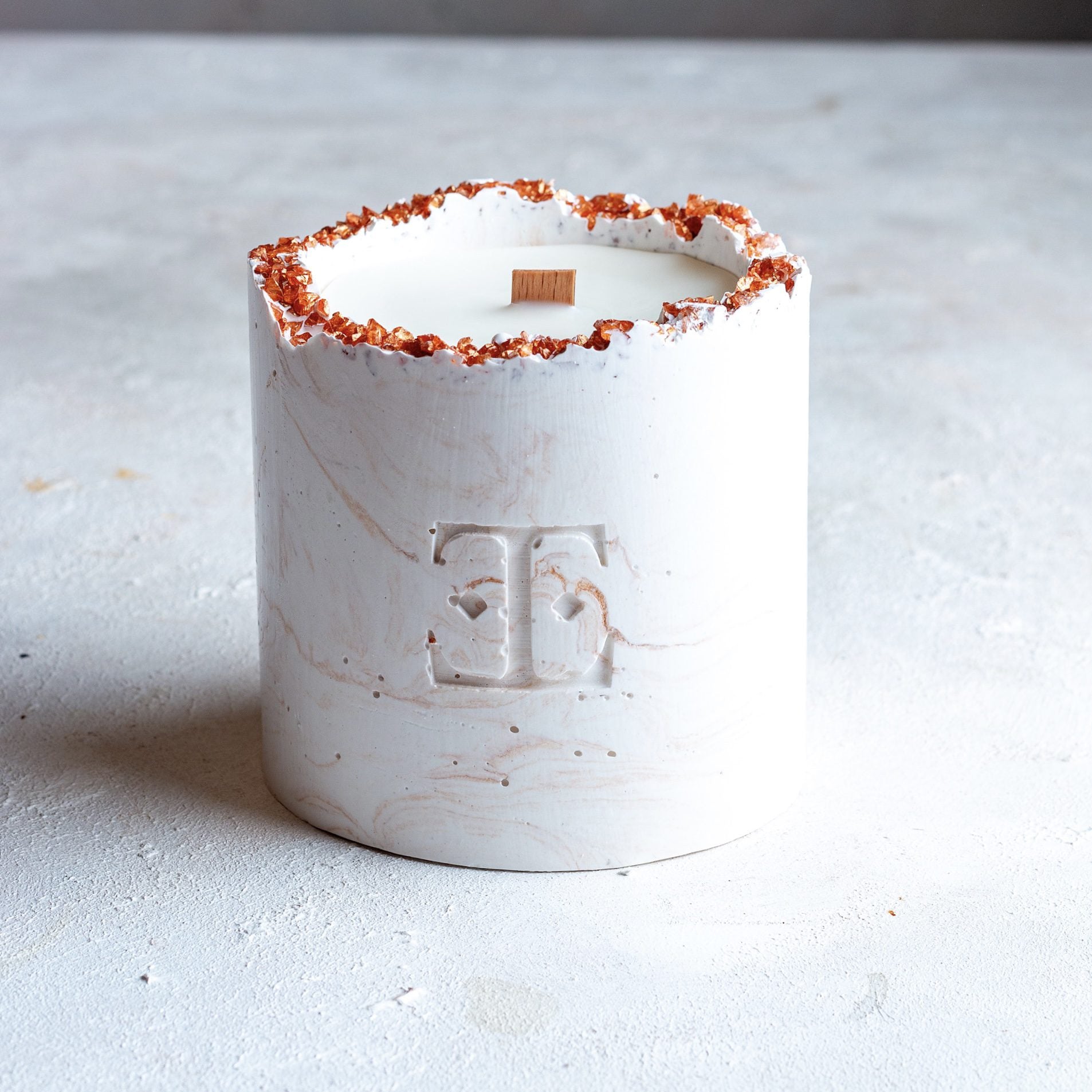 Antique Gold Taşlı - Büyük Mum (300 G)