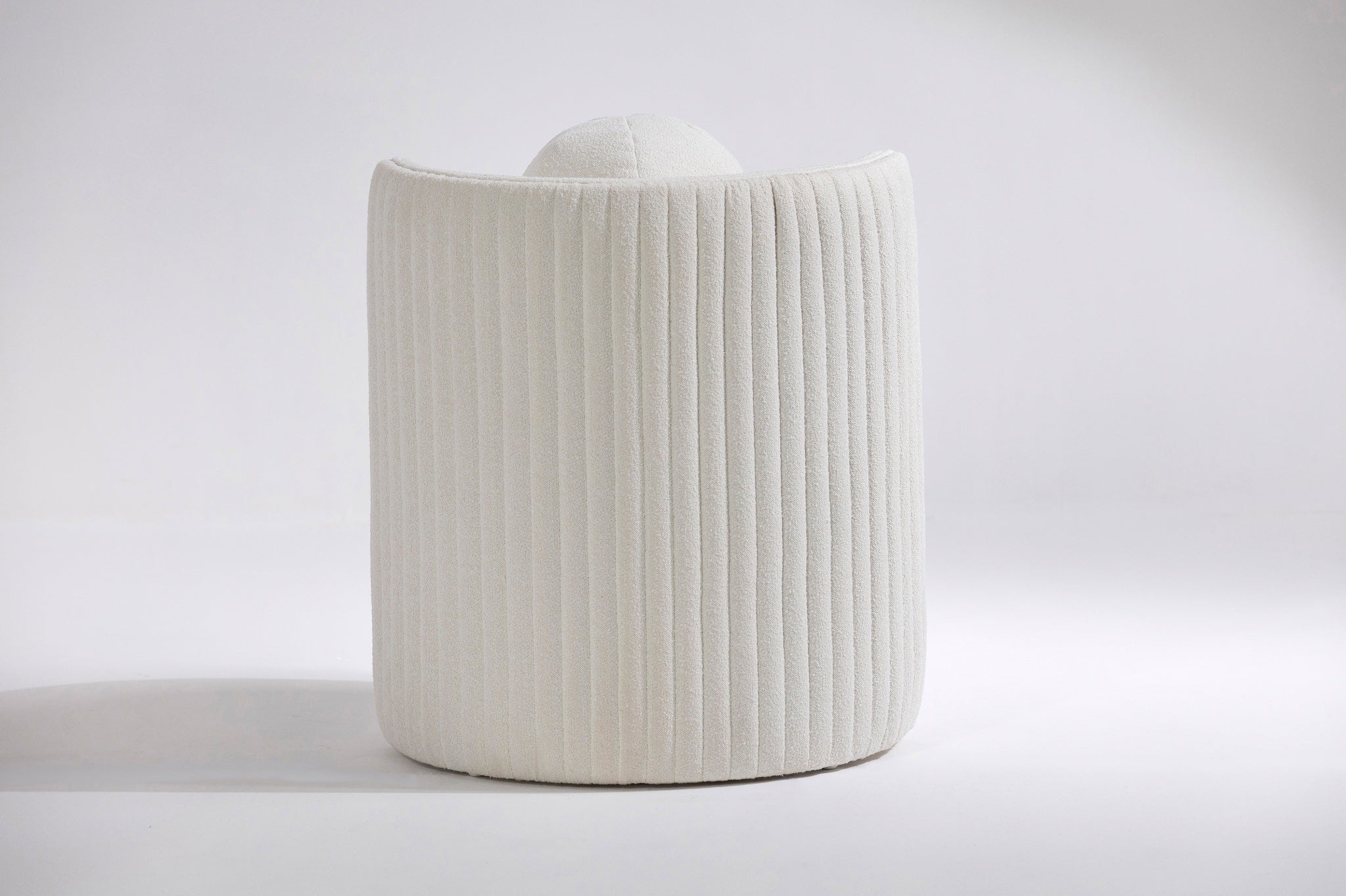 Arco Beyaz Bukle Kumaş Top Yastıklı Berjer