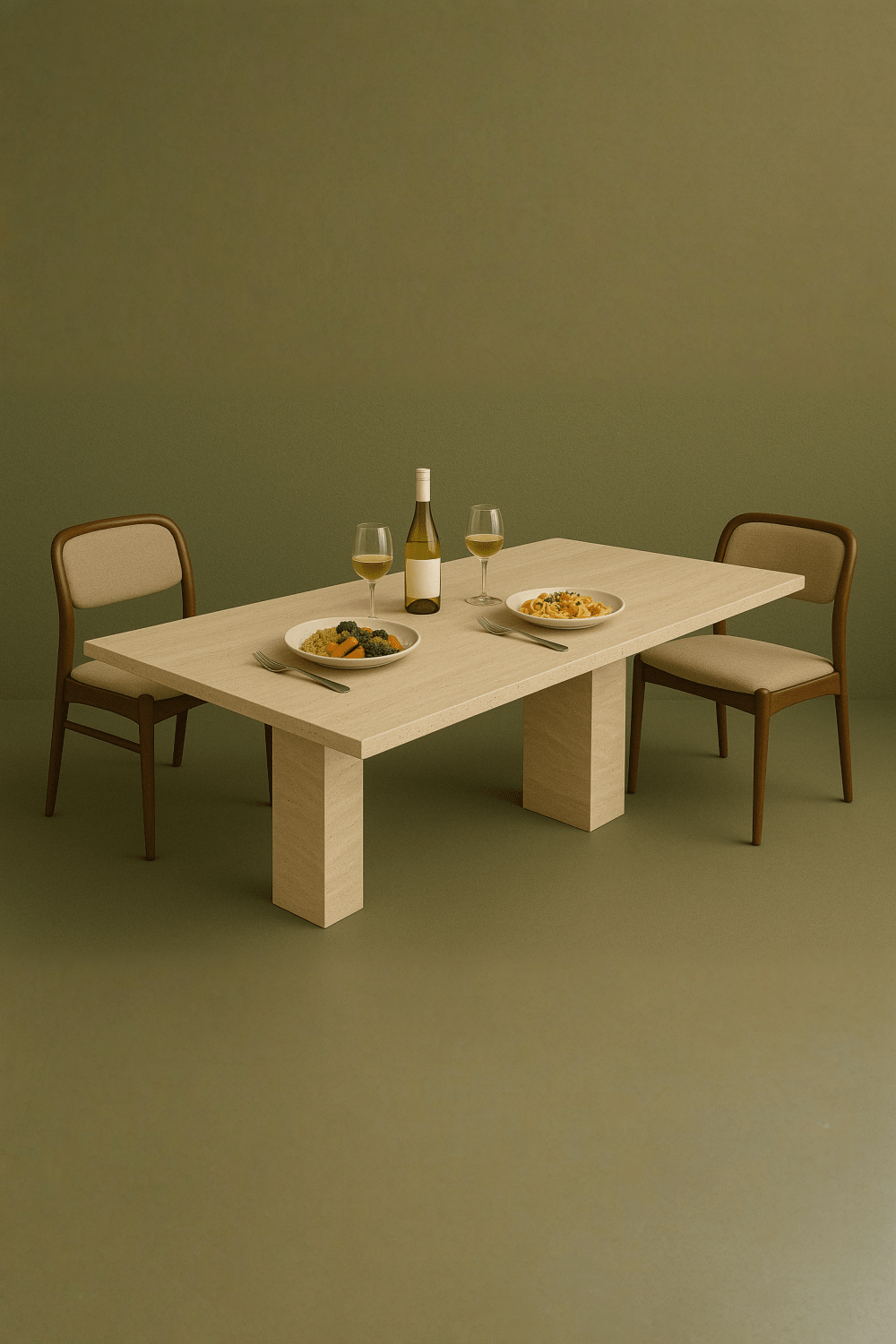 Artemis- Mermer Ayaklı Yemek Masası