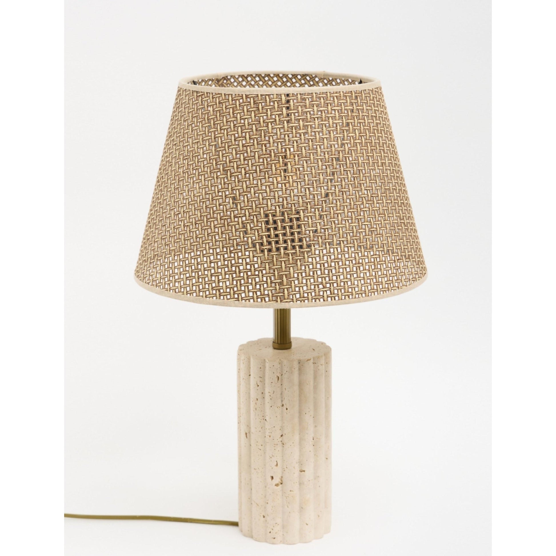 Astra Hasır Şapkalı Traverten Abajur