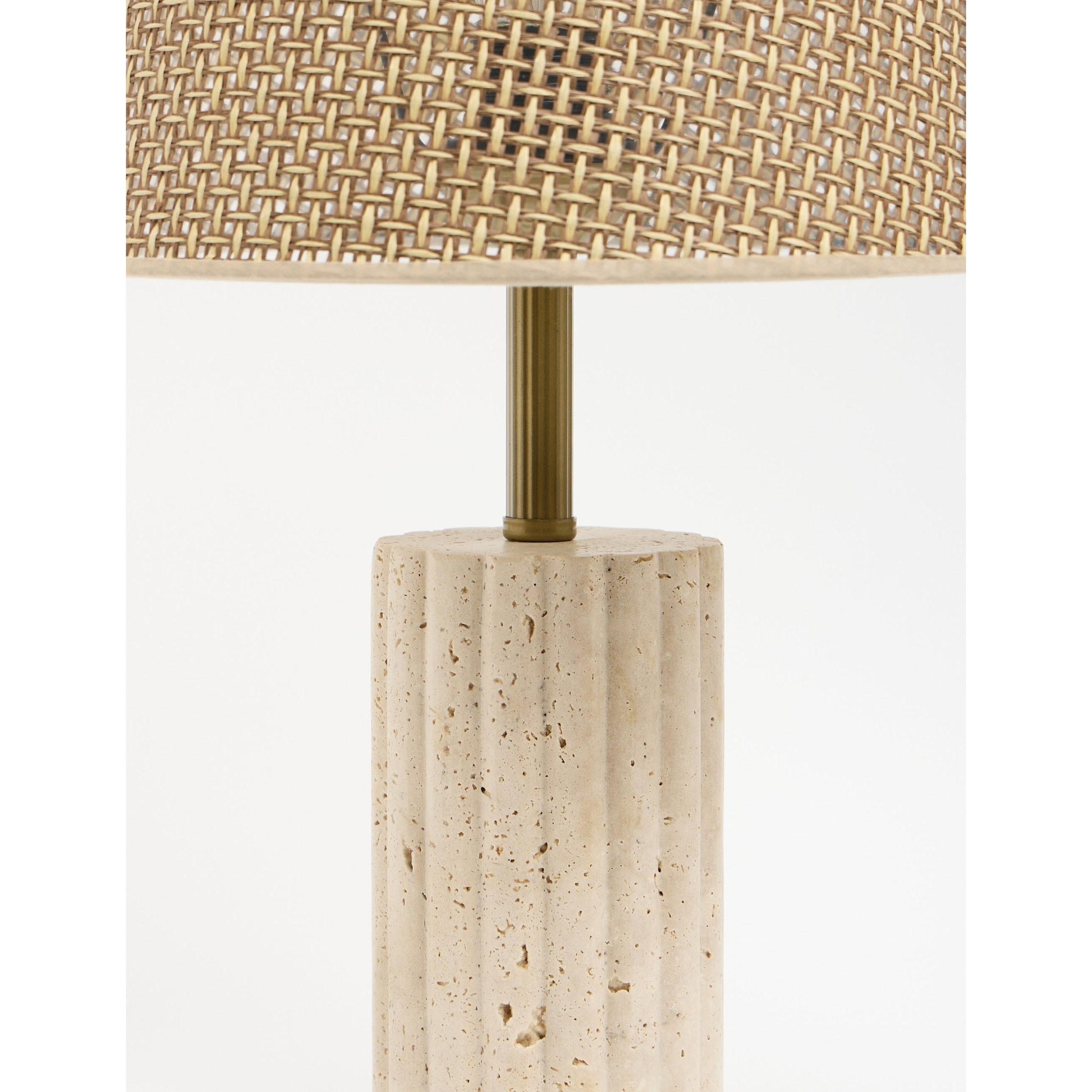 Astra Hasır Şapkalı Traverten Abajur