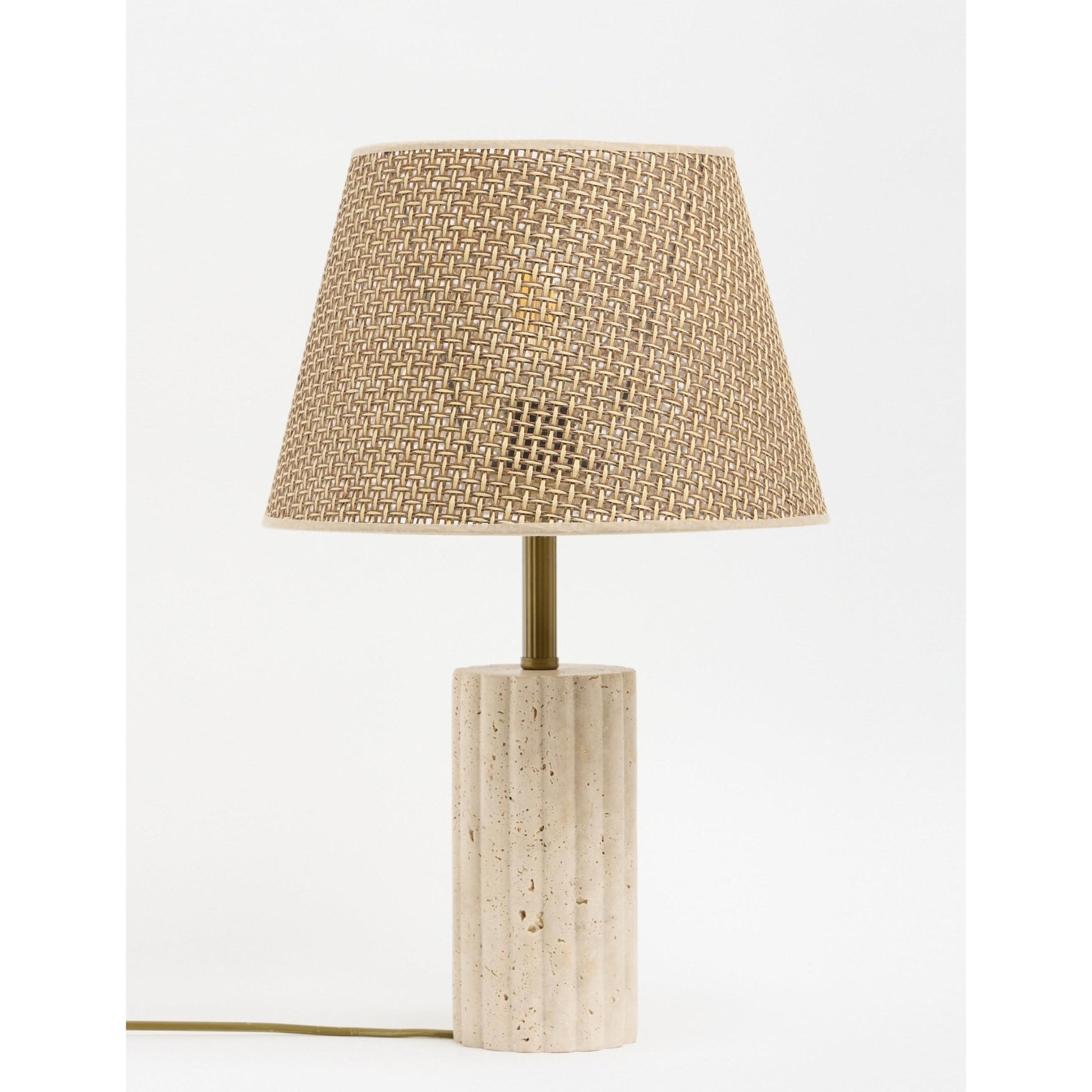 Astra Hasır Şapkalı Traverten Abajur