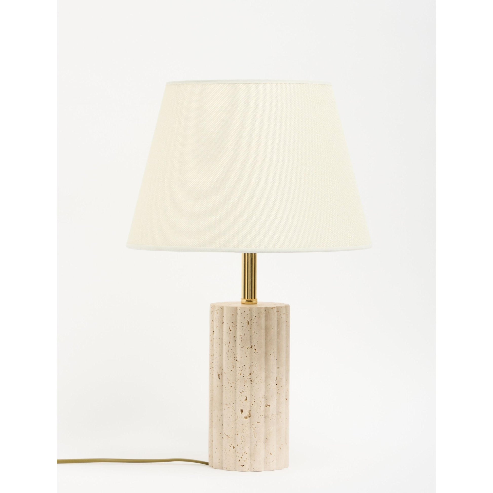 Astra Kumaş Şapkalı Gold Traverten Abajur