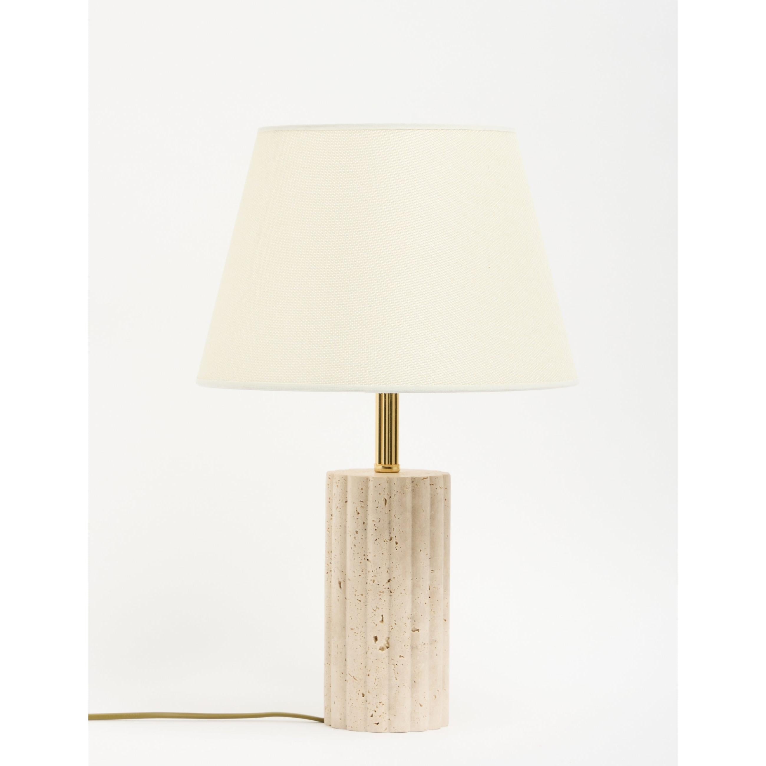 Astra Kumaş Şapkalı Gold Traverten Abajur