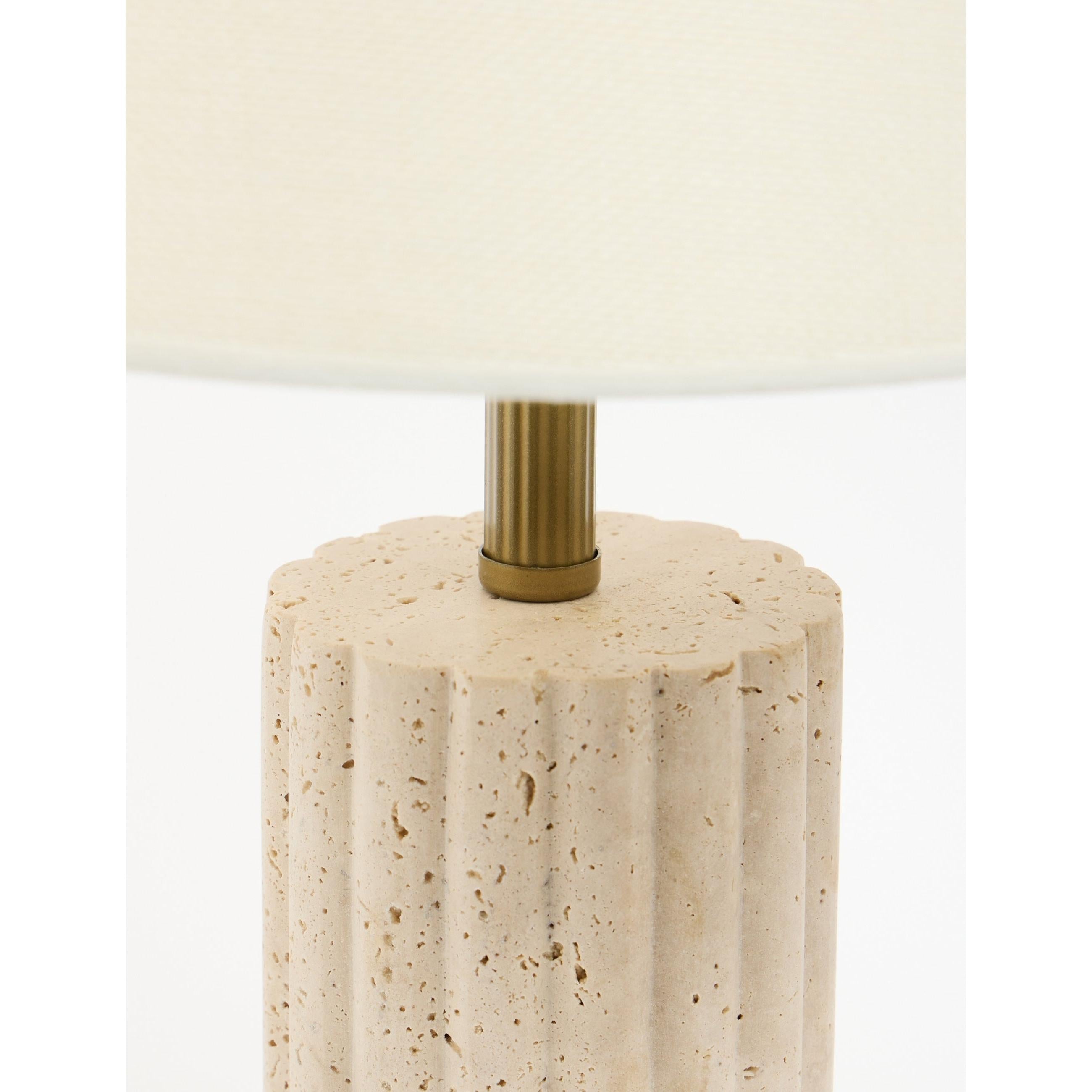 Astra Kumaş Şapkalı Traverten Abajur