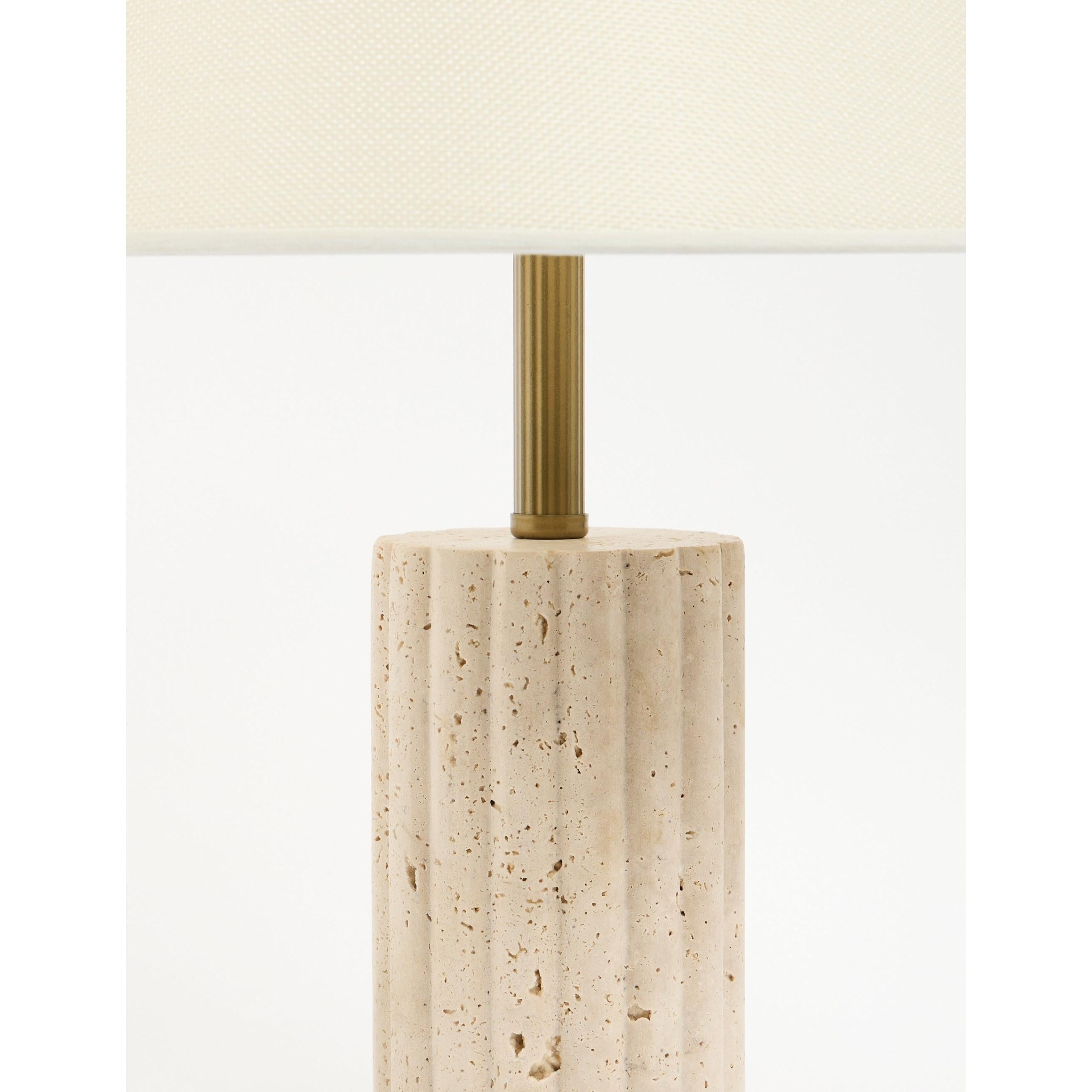 Astra Kumaş Şapkalı Traverten Abajur