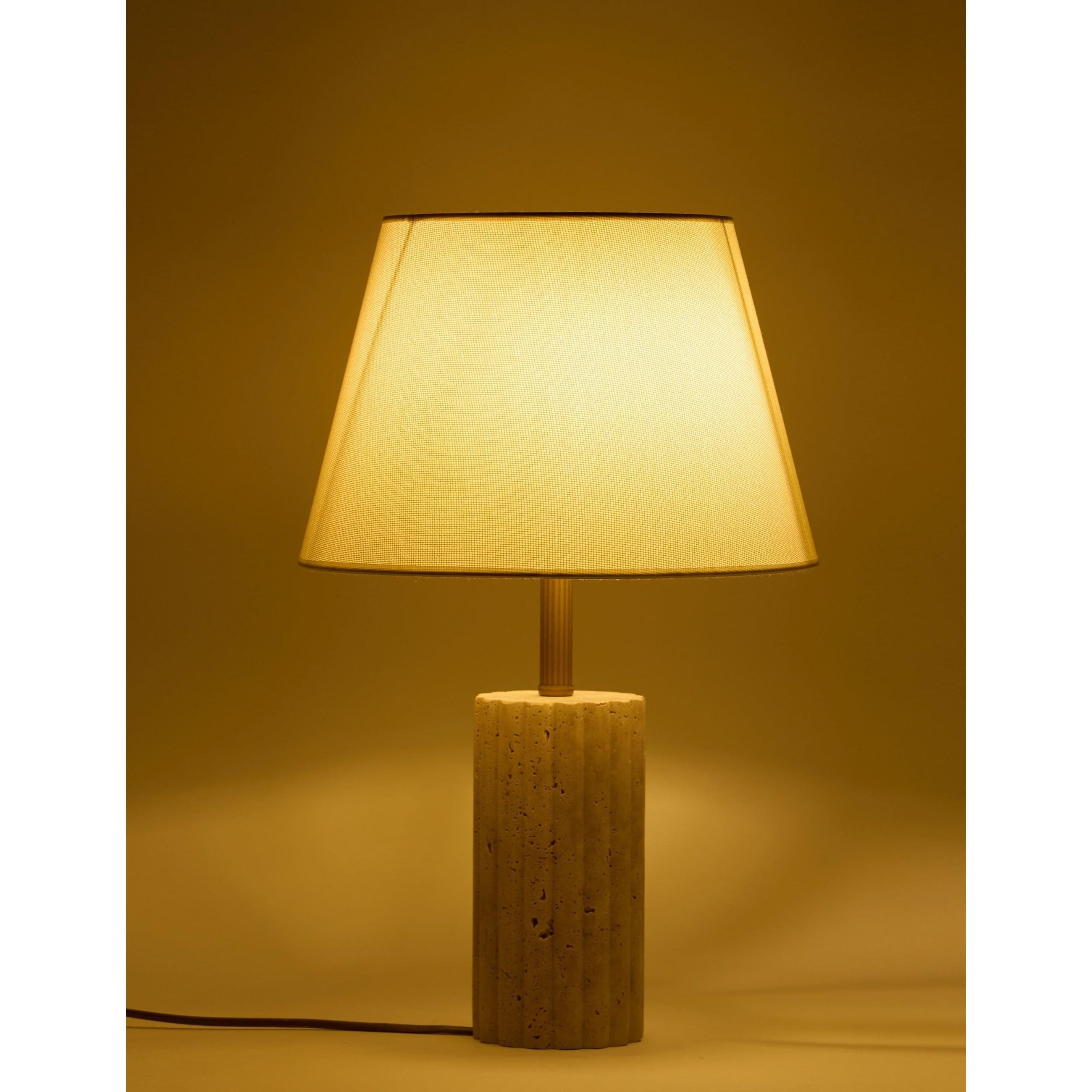 Astra Kumaş Şapkalı Traverten Abajur