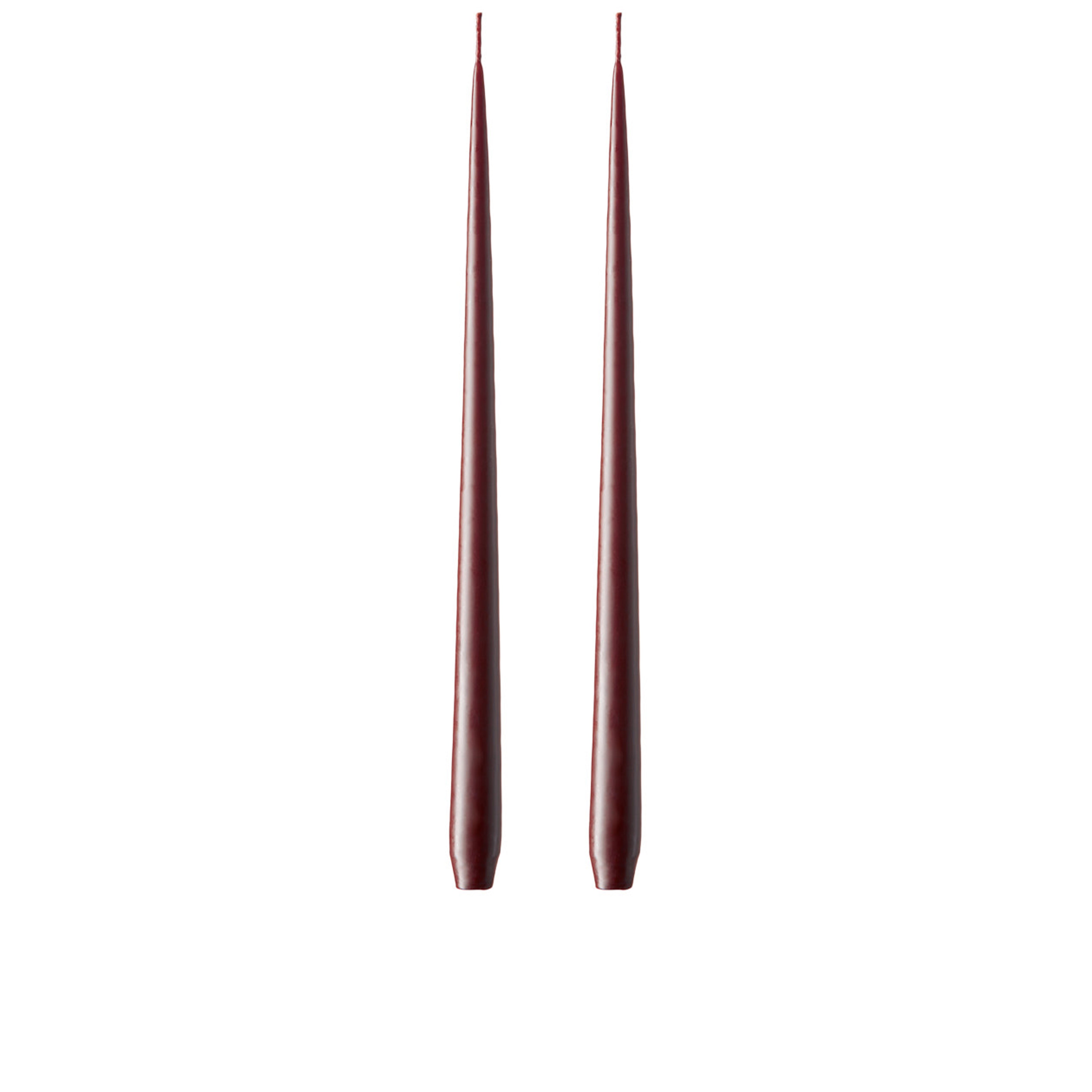 Aubergine Kokusuz 2'Li Uzun Konik Mum 42 Cm