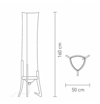 Battista Lambader 1l Beyaz-Fume Ø50x50x160 Cm E27 Led 1x16w
