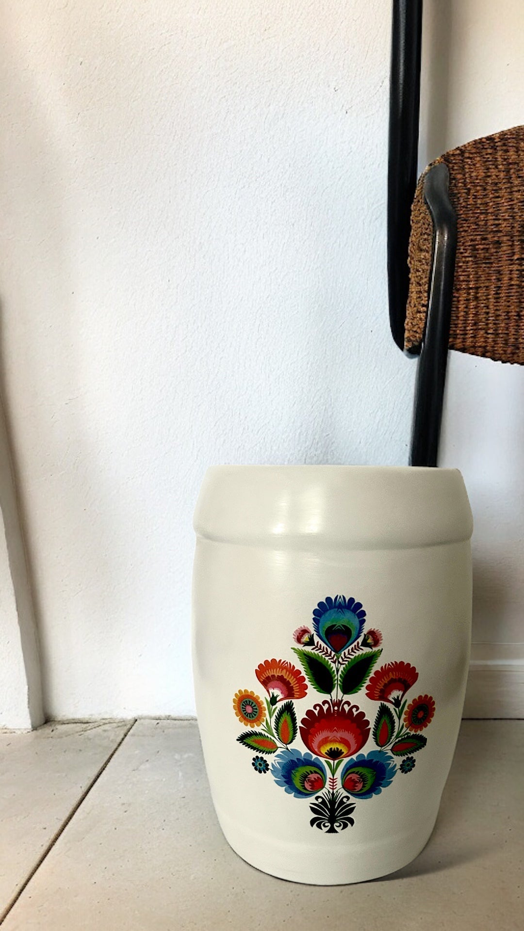 Beyaz Otase Seramik Tabure