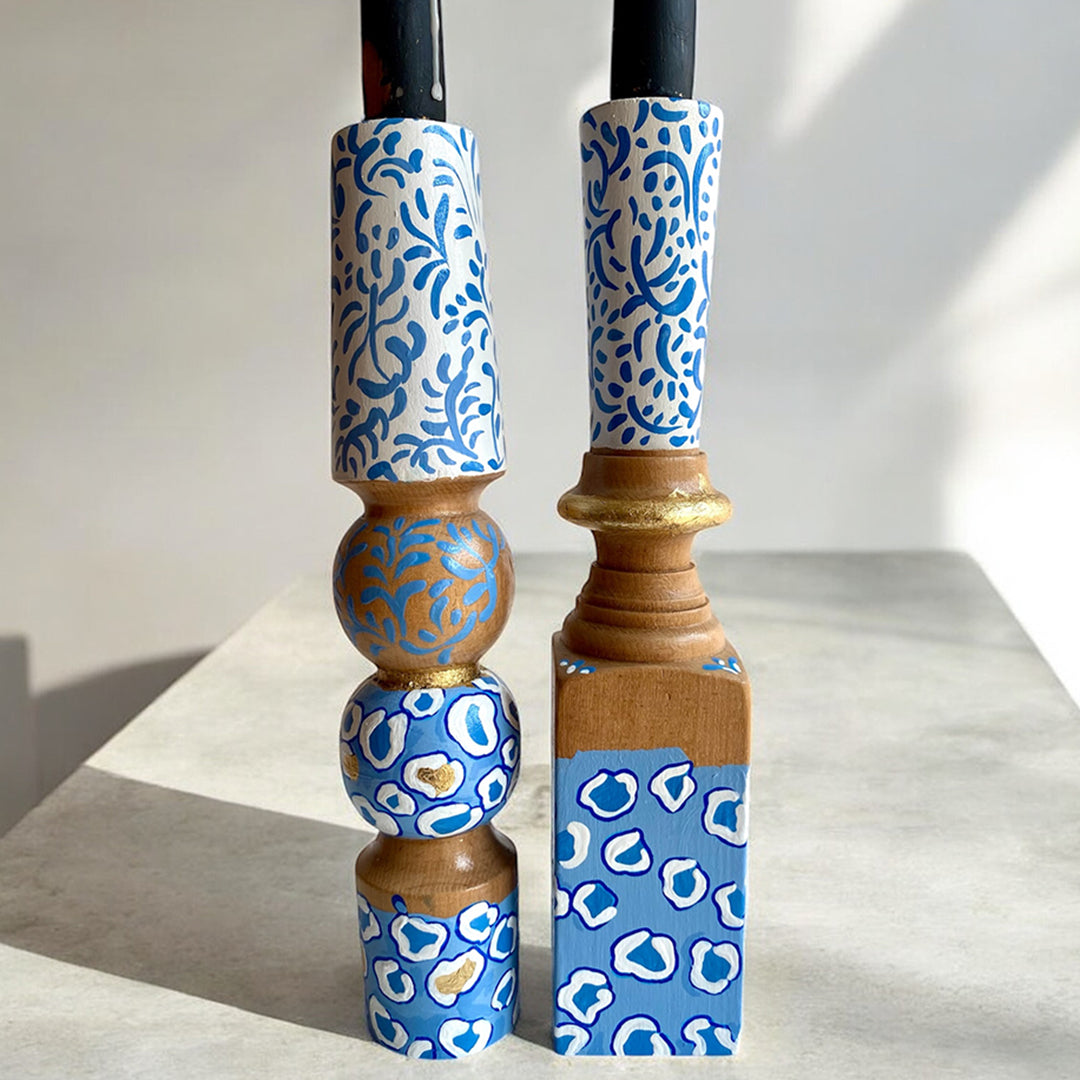 Bleu Blanc İkili Şamdan-Şamdan-Ecle.co-NowShopFun