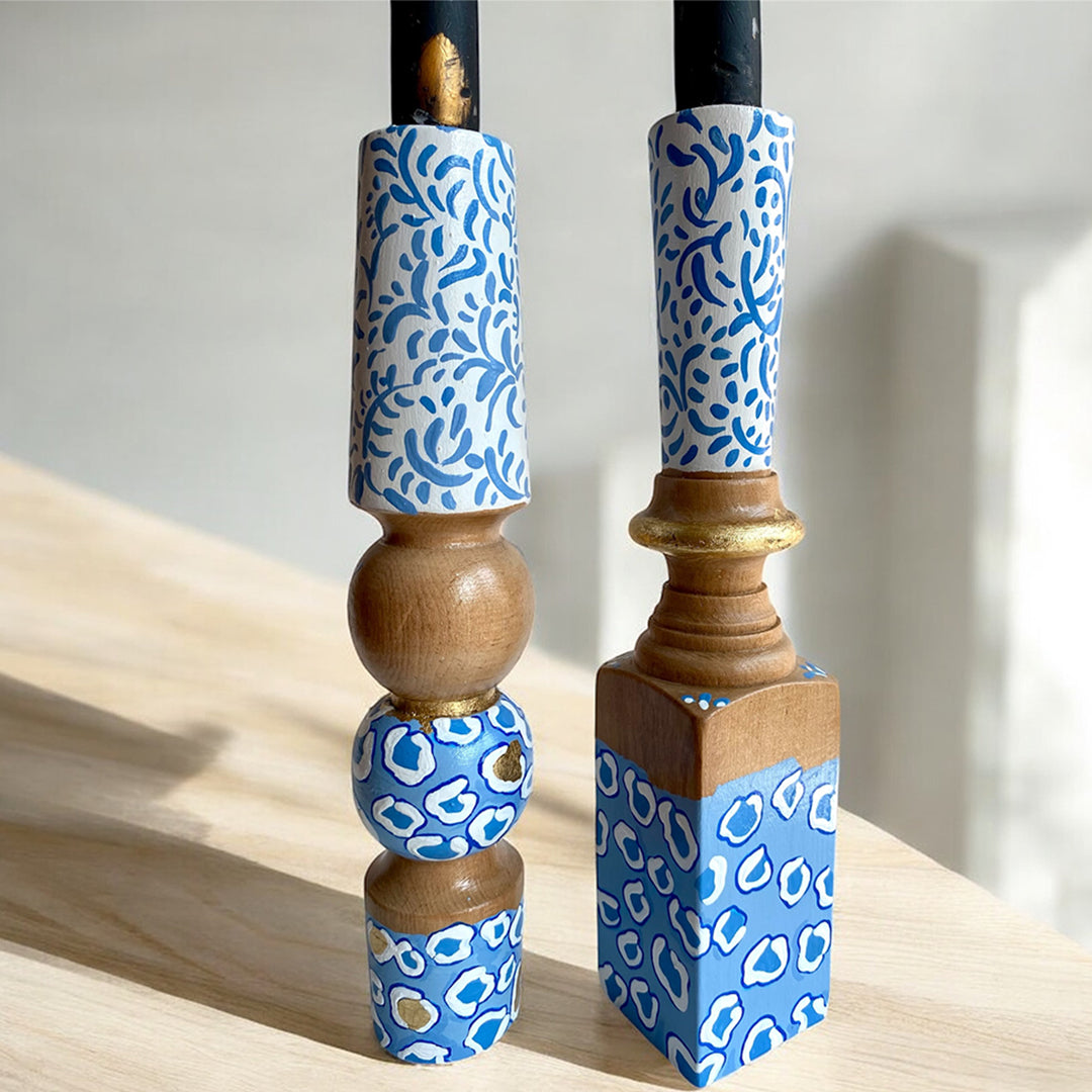 Bleu Blanc İkili Şamdan-Şamdan-Ecle.co-NowShopFun