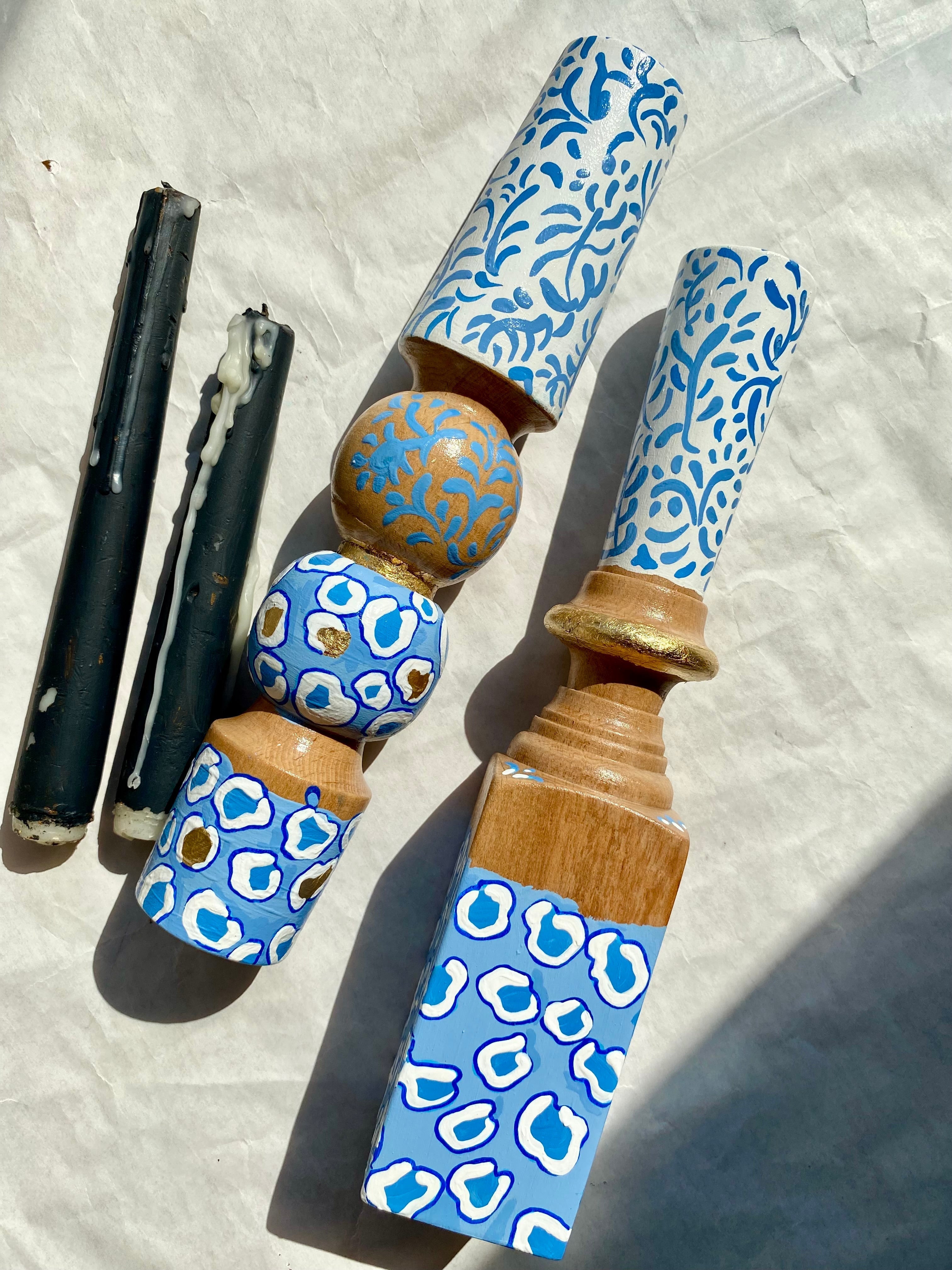 Bleu Blanc İkili Şamdan-Şamdan-Ecle.co-NowShopFun