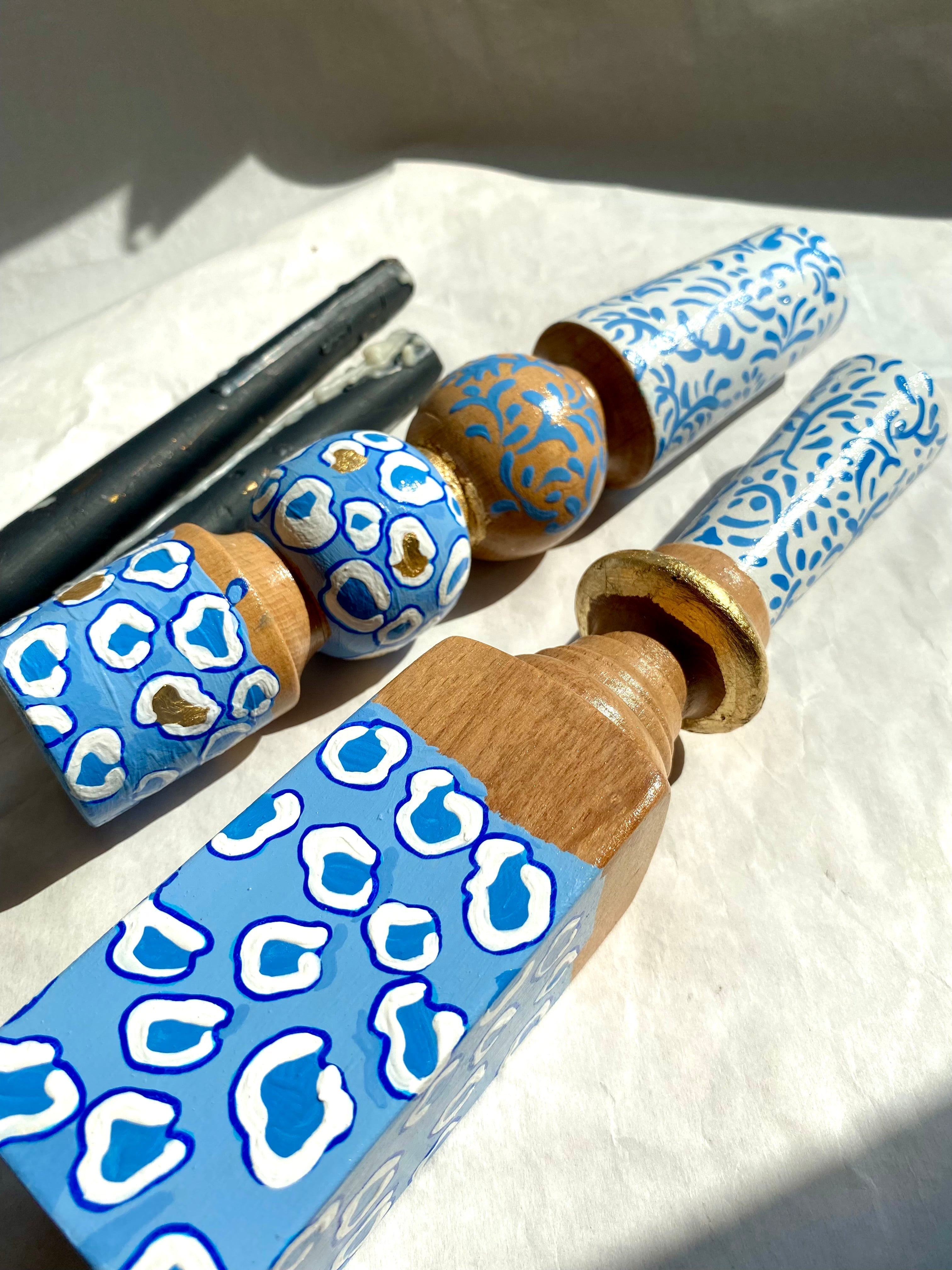 Bleu Blanc İkili Şamdan-Şamdan-Ecle.co-NowShopFun