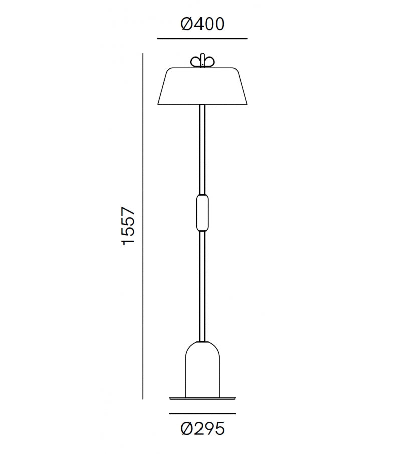 Bonton Lambader 3l Açik Mavi̇-Natural Gold Ø40x155 Cm E27 Led 3x15w