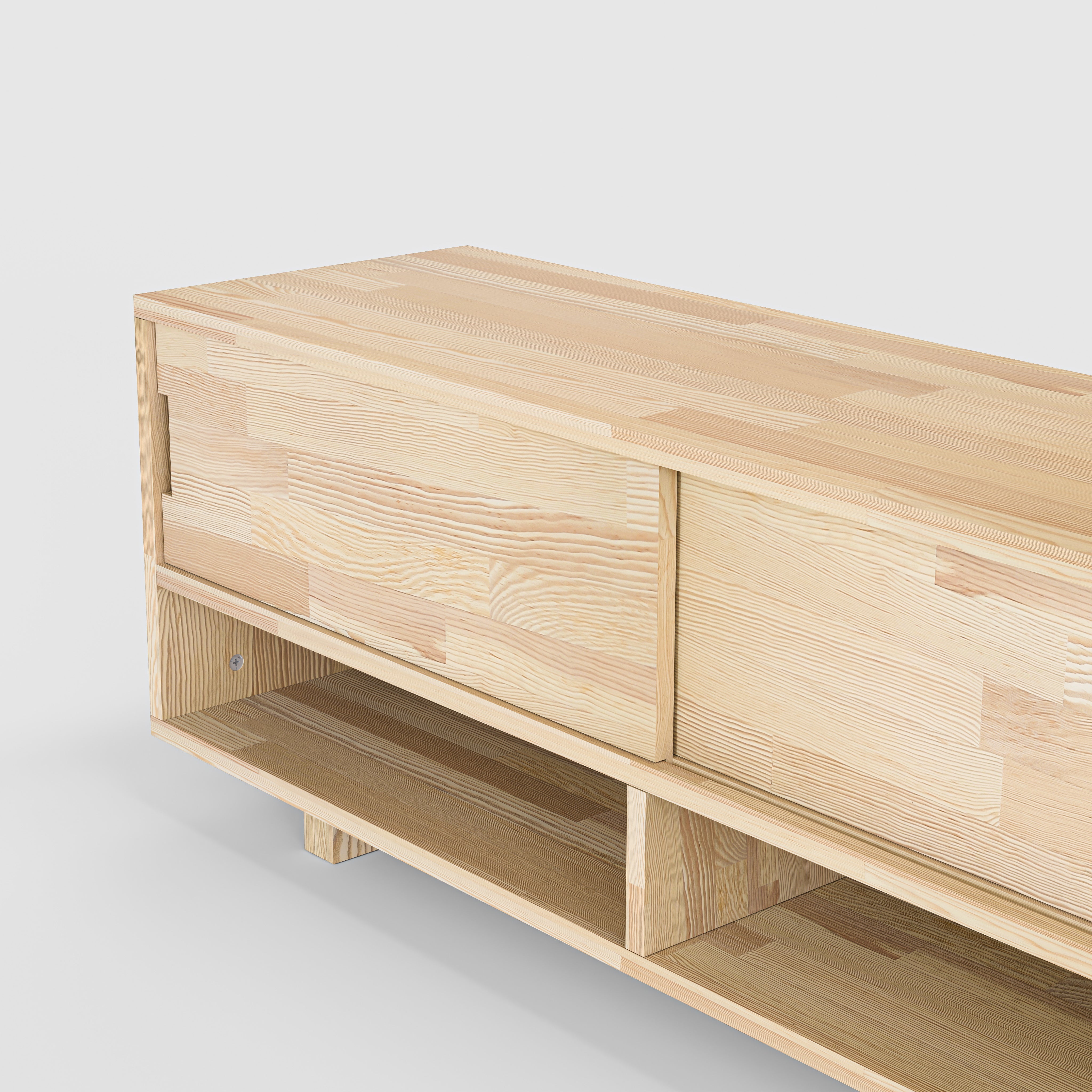 Solid Wood Open Compartment TV Unit