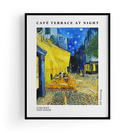 Café Terrace At Night | Vincent Van Gogh Baskı-Baskı-ODA.products-30x40 cm-Siyah Çerçeve-NowShopFun