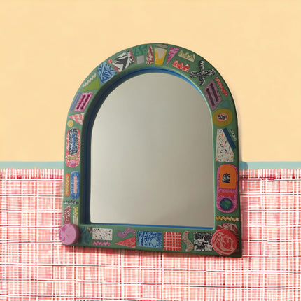 Çok Renkli Oval Ayna No. 22-Ayna-Tehanu Terrazzo-NowShopFun
