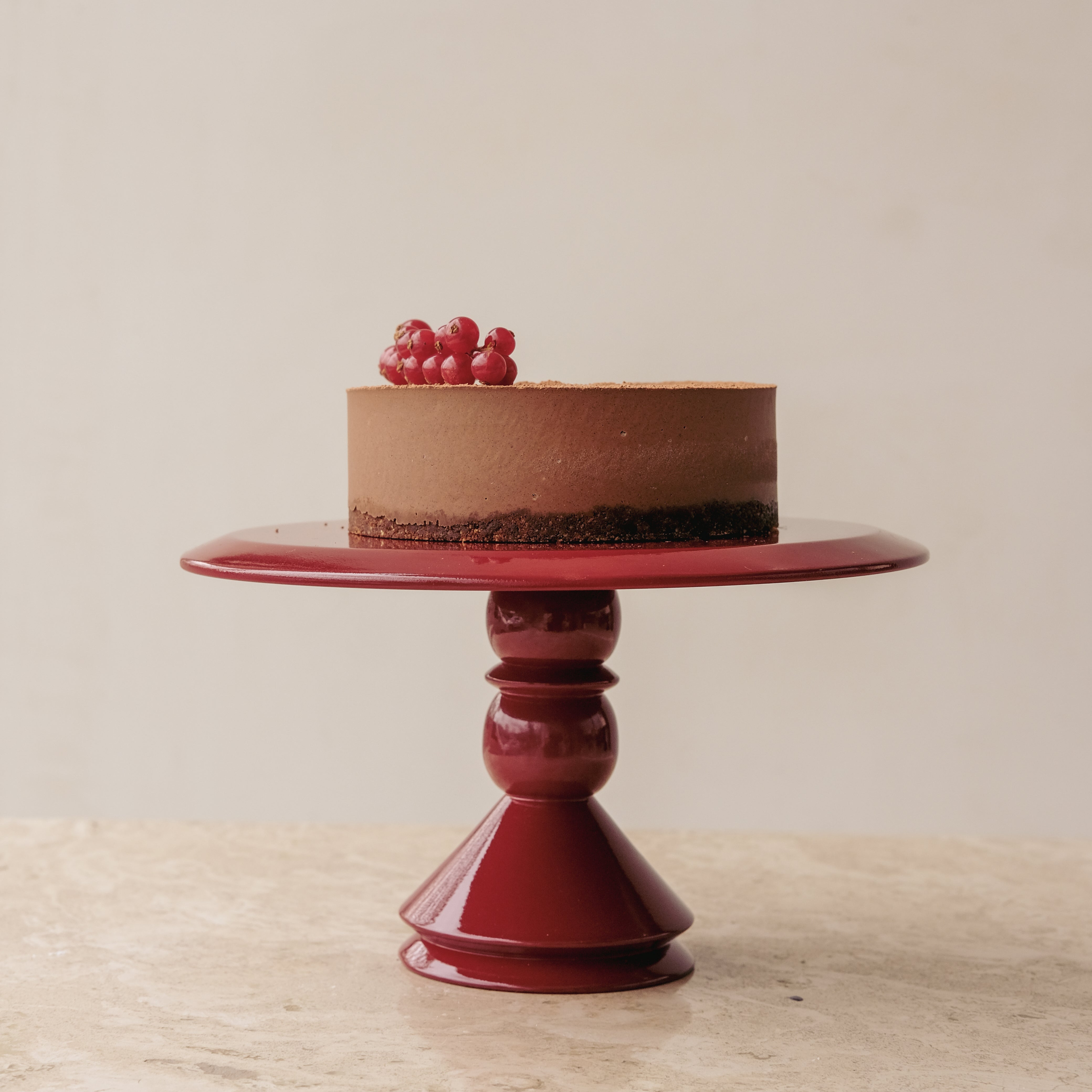 Crescendo Cake Stand - Dark Red