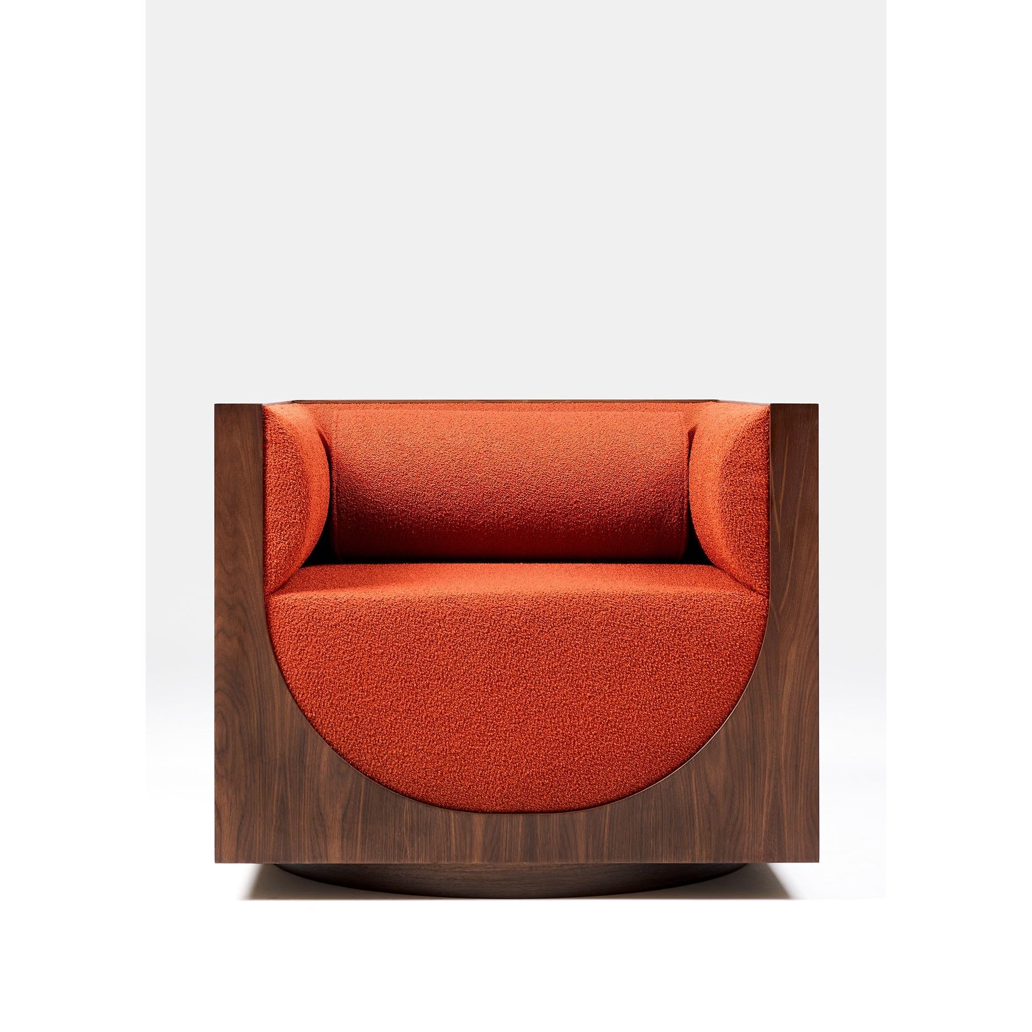 Cube Lounge Terrakota Kiremit Ceviz Berjer