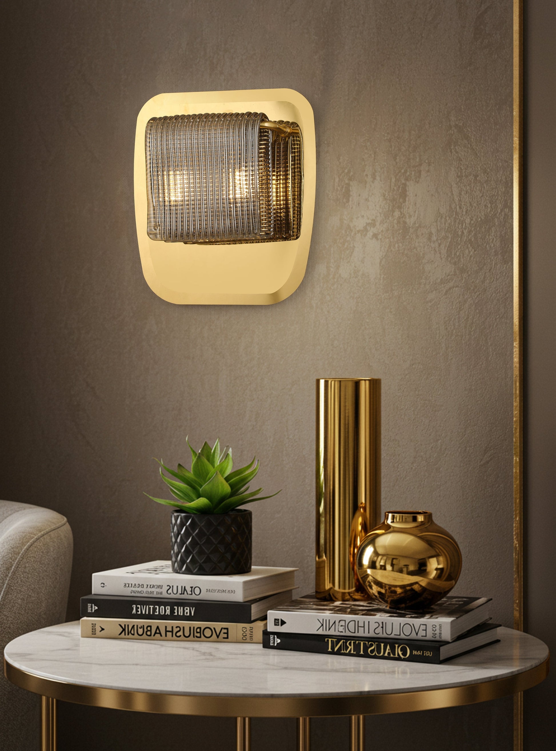 Daisy Kesik Füme Cam Aplik