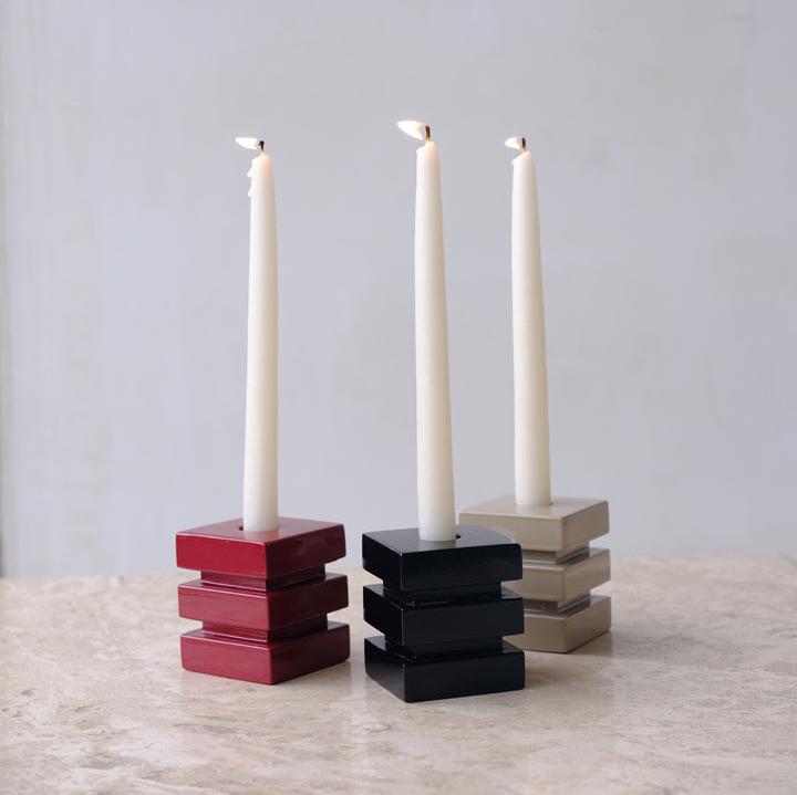 DE STIJL CUBIC CANDLE HOLDER - Beige
