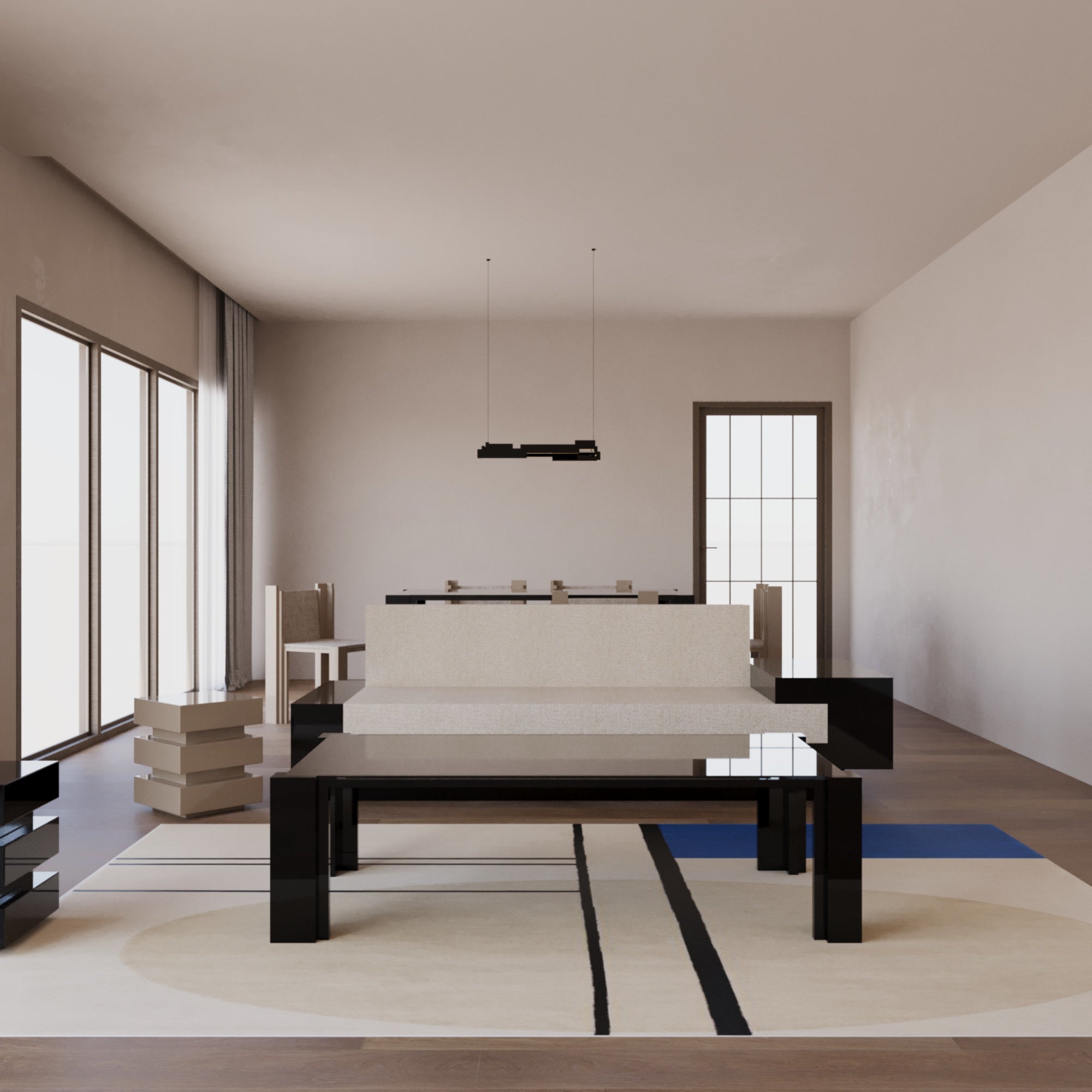 DE STIJL CUBIC SIDE TABLE - Large - Beige