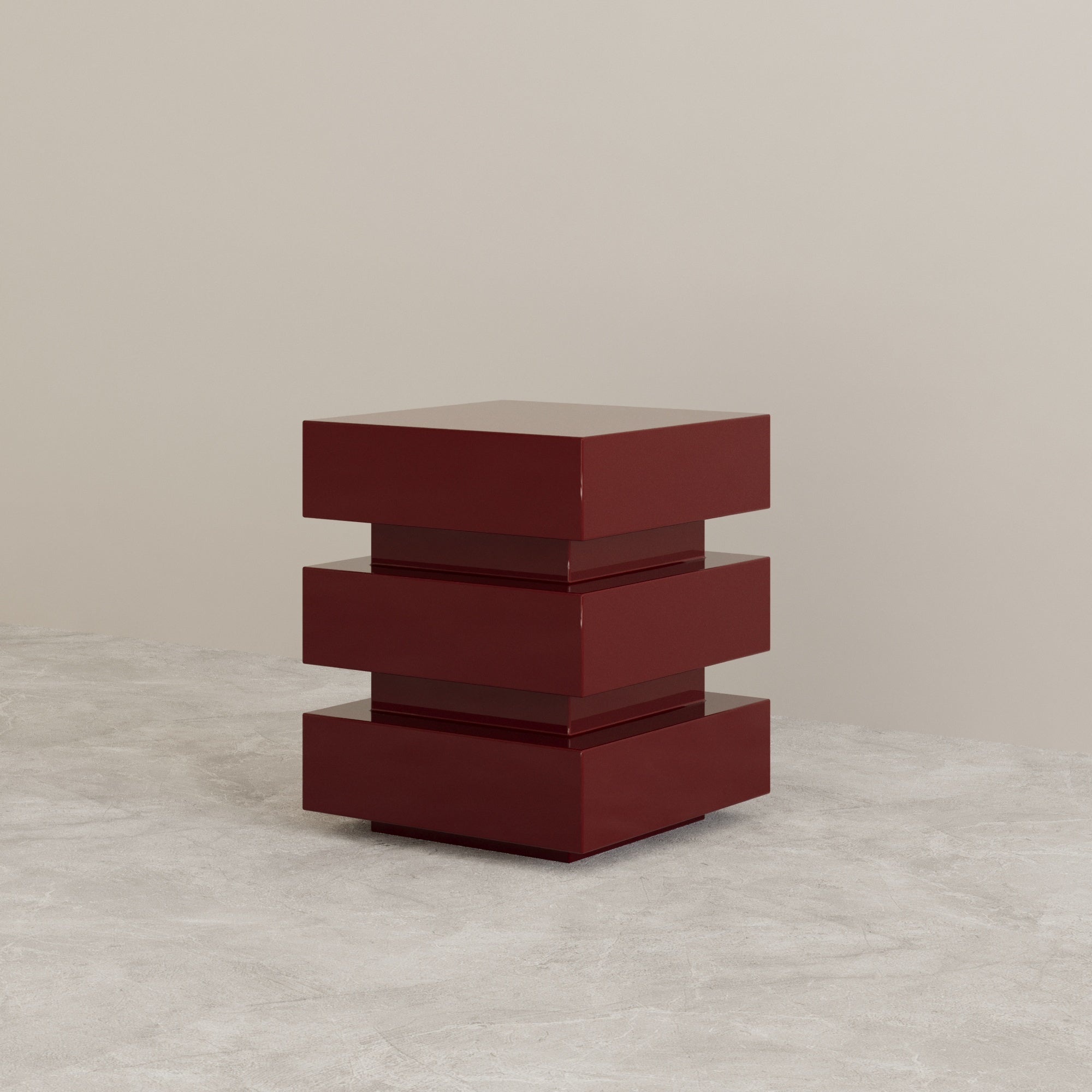 DE STIJL CUBIC Side Table / Stool - Beige