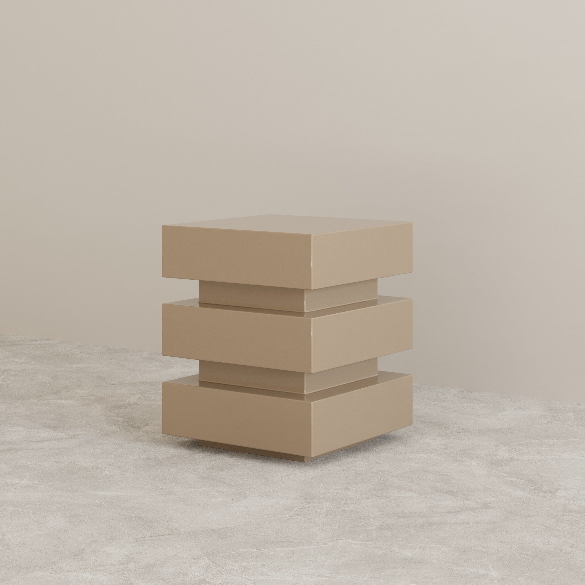 DE STIJL CUBIC Side Table / Stool - Beige