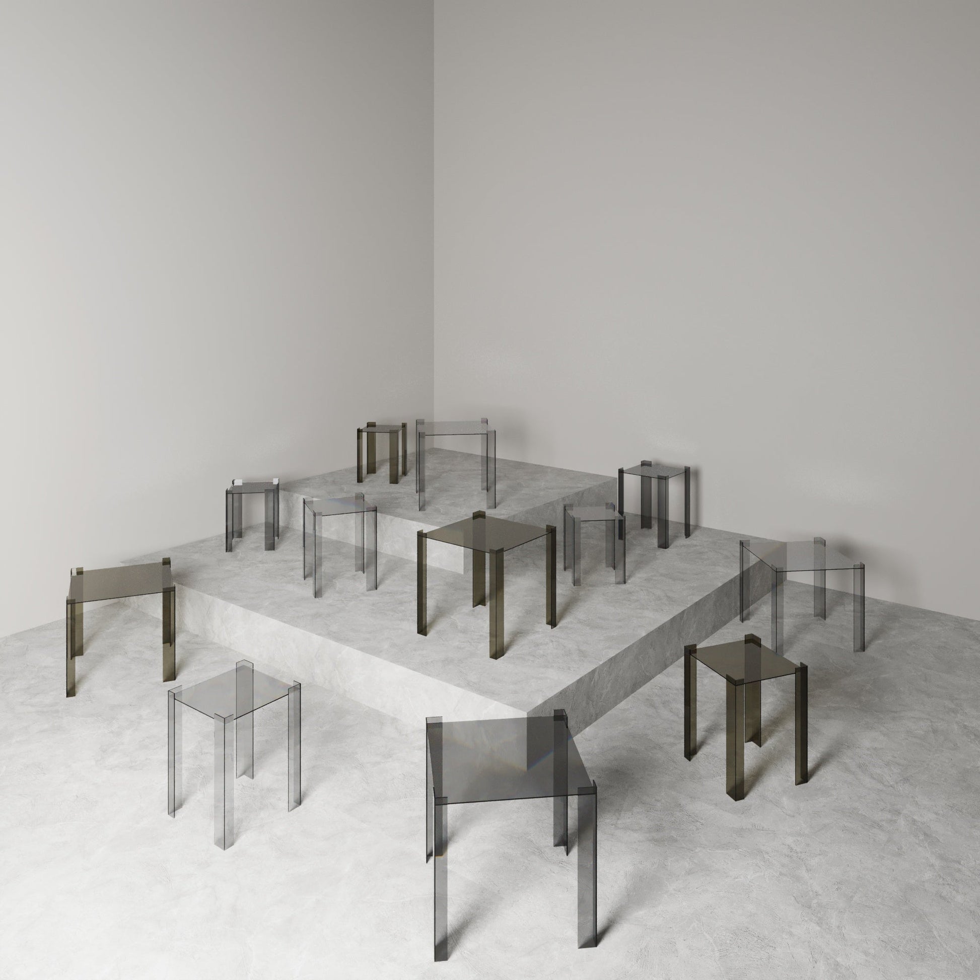 DE STIJL GLASS SIDE TABLE - Large - Bronze