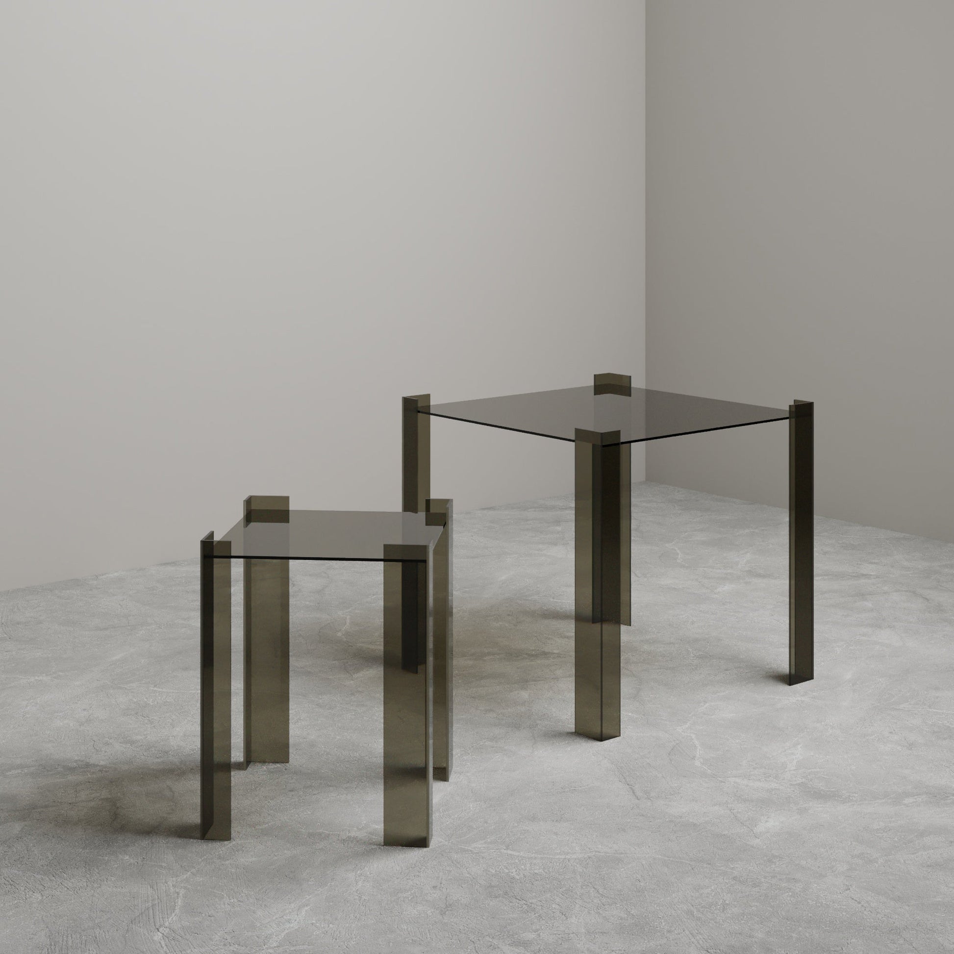 DE STIJL GLASS SIDE TABLE - Medium - Bronze