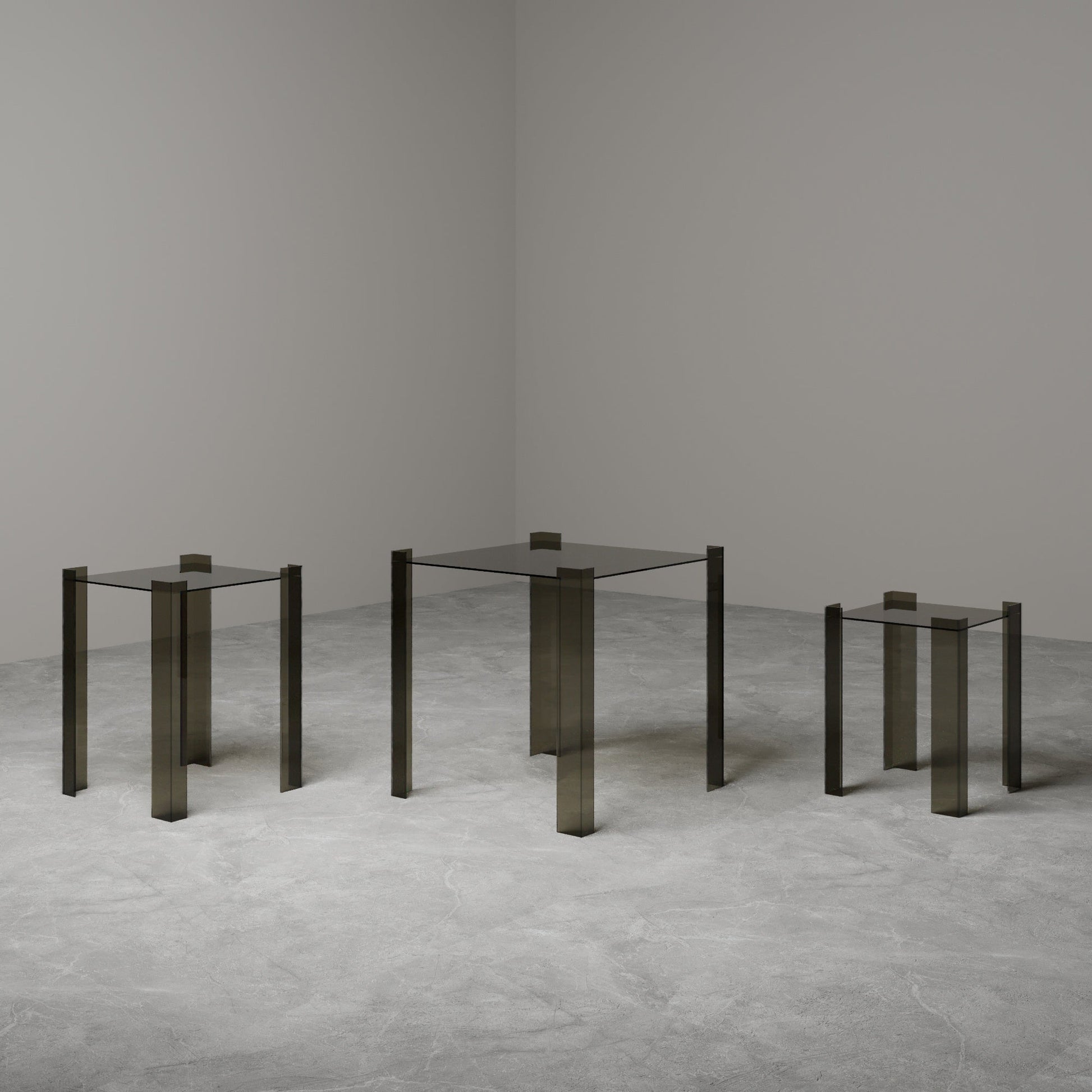 DE STIJL GLASS SIDE TABLE - Medium - Bronze