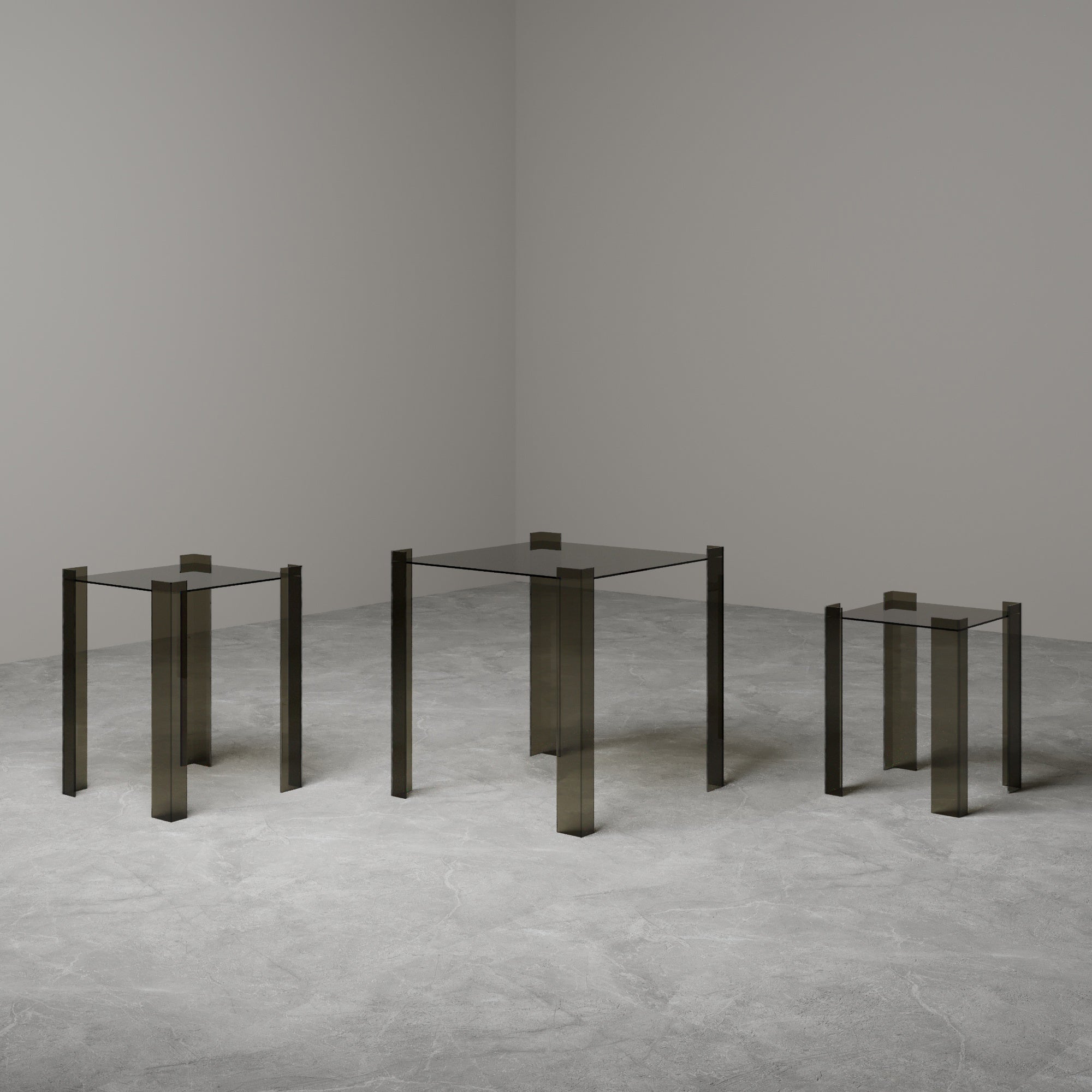 DE STIJL GLASS SIDE TABLE - Medium - Bronze