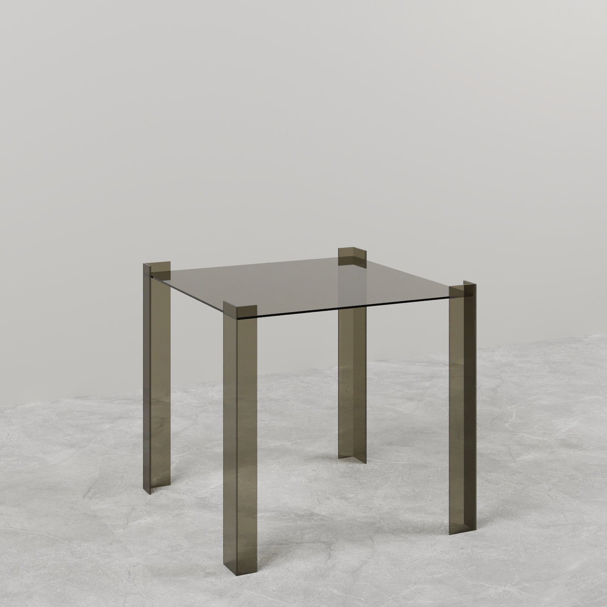 DE STIJL GLASS SIDE TABLE - Small - Smoked