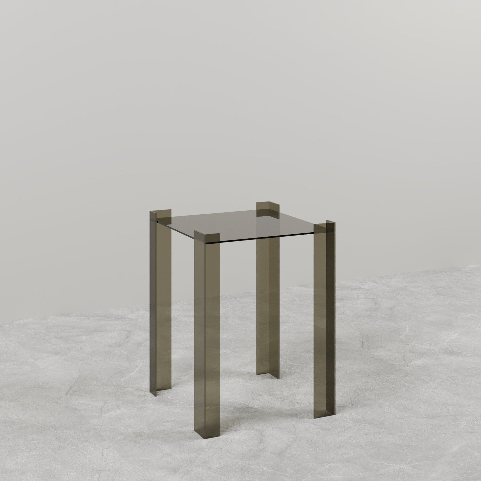 DE STIJL GLASS SIDE TABLE - Small - Smoked