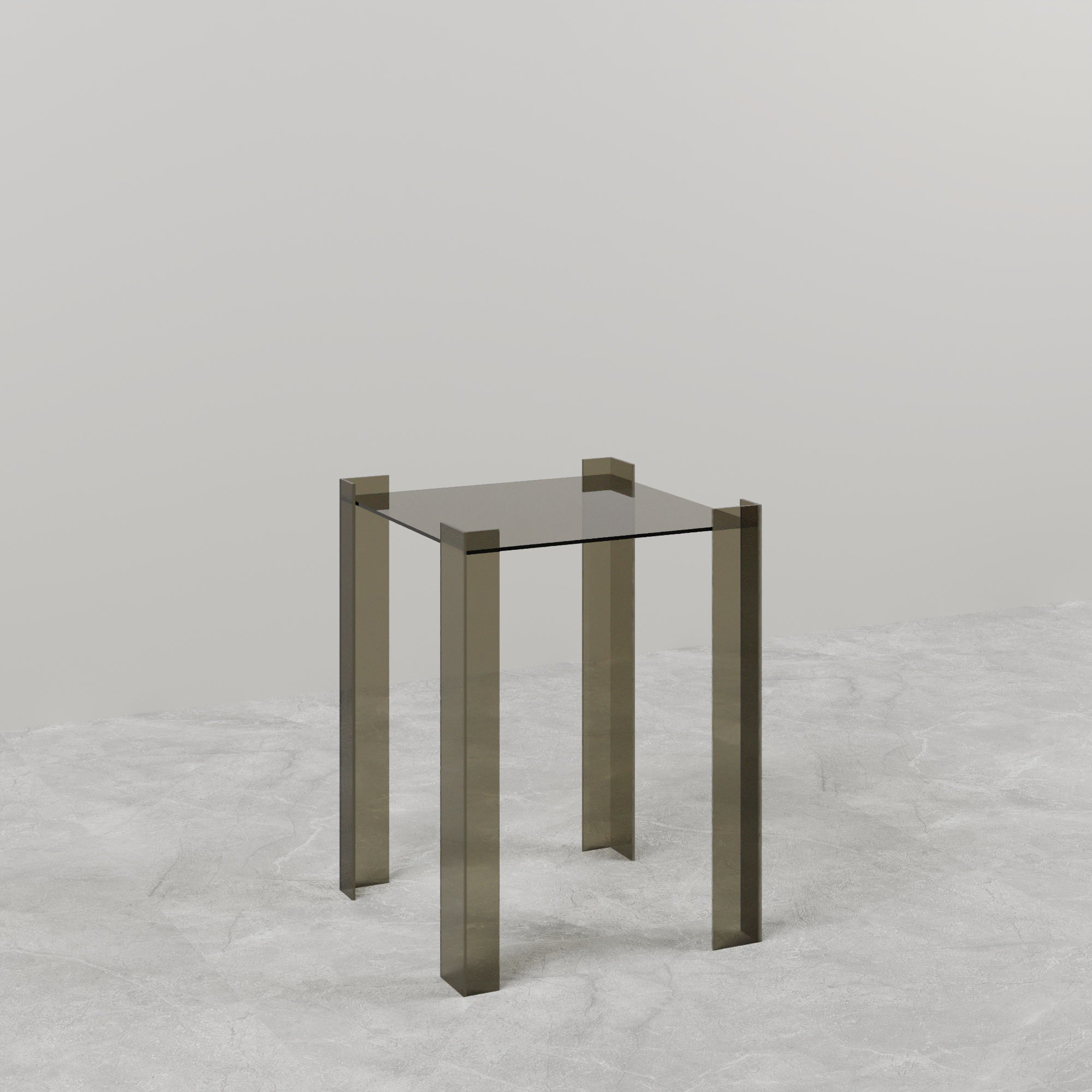 DE STIJL GLASS SIDE TABLE - Small - Smoked
